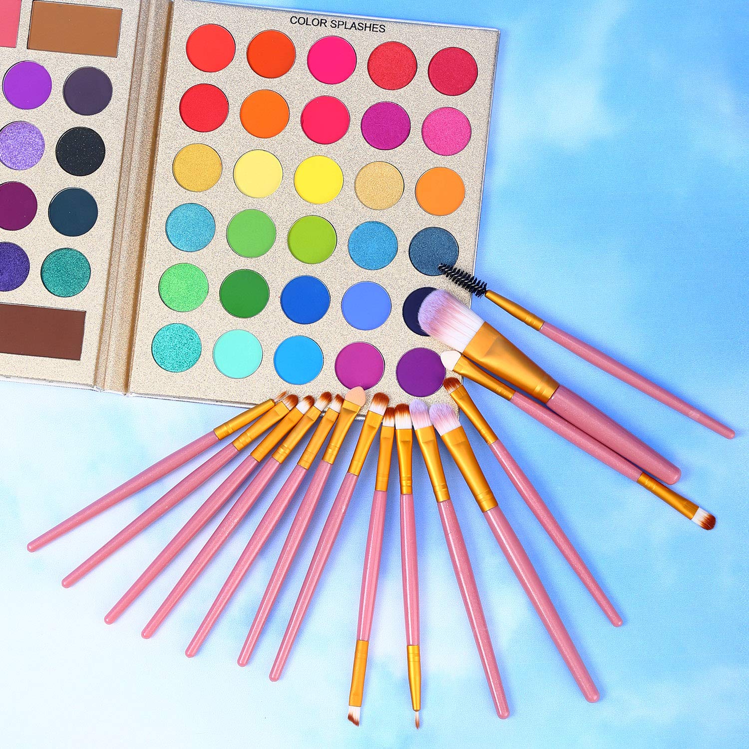 UCANBE 86 Colors Eyeshadow Palette with 15pcs Makeup Brushes Set - Colorful, Matte & Glitter, Long Lasting, Highly Pigmented