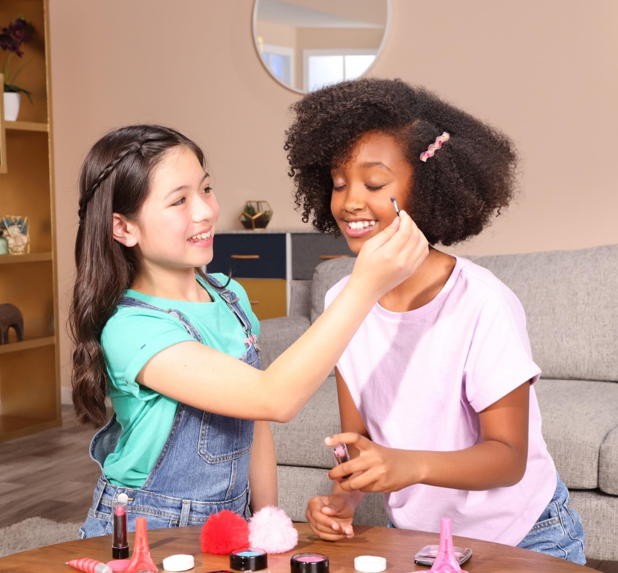 Miraculous Ladybug Kids Makeup Set - 10 Piece Bag With Nail Polish, Hair Chalk, Stickers & More - Safe, Non-Toxic Pretend Play C