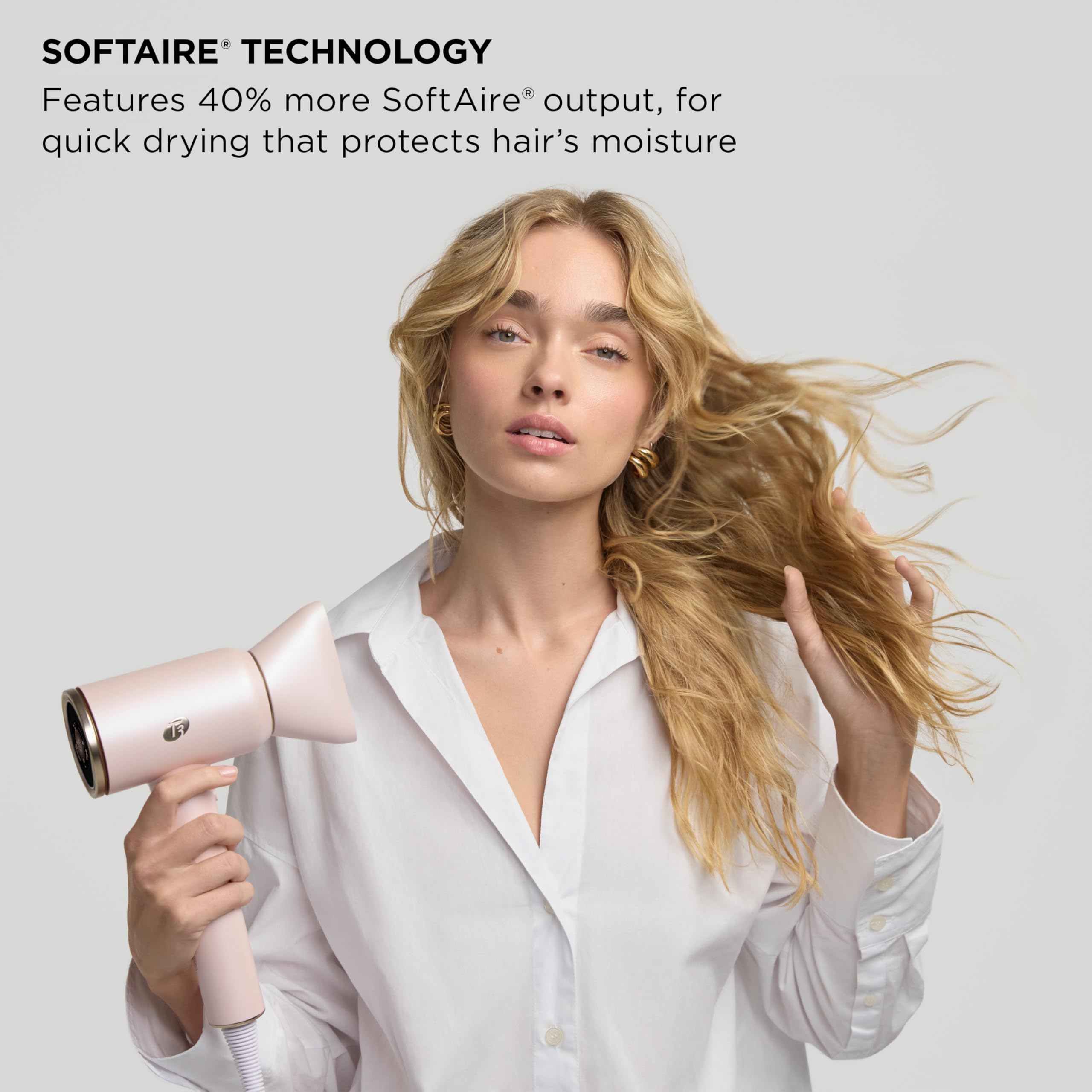 T3 Aire IQ Hair Dryer Kit with Quick Dry Concentrator, Style Concentrator, Diffuser & Dryer Stand | Fast, Healthy Blowouts with