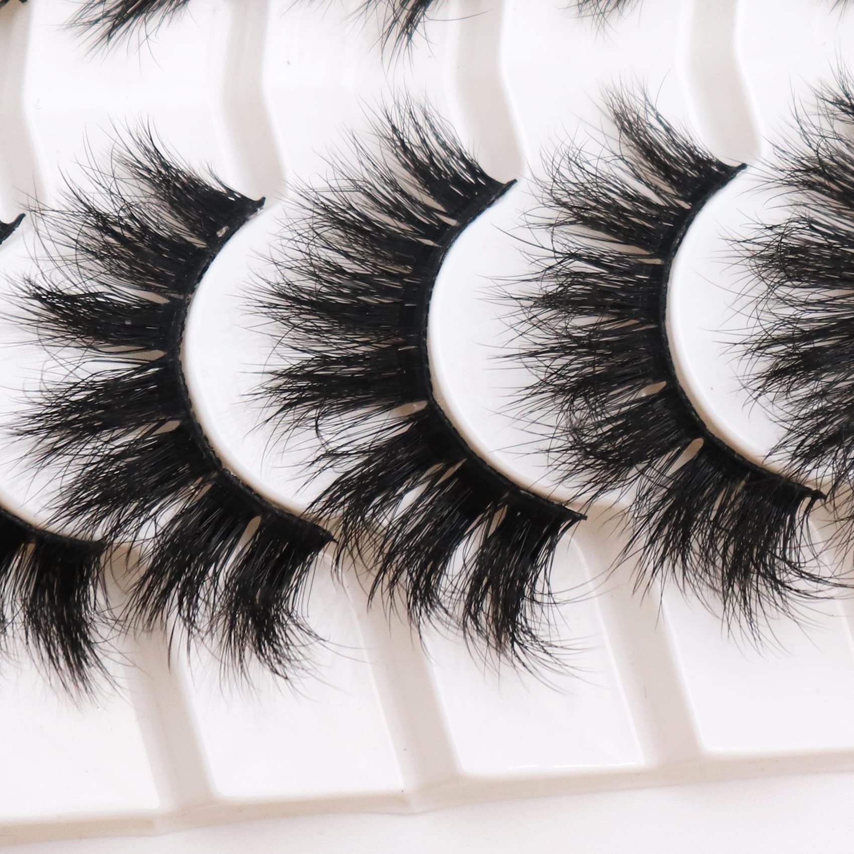 Fyonas False Eyelashes Pack 20Mm Super Fluffy 6D Faux Mink Lashes Soft Long Dramatic Luxury Volume Eye Lashes 7 Pairs Pack