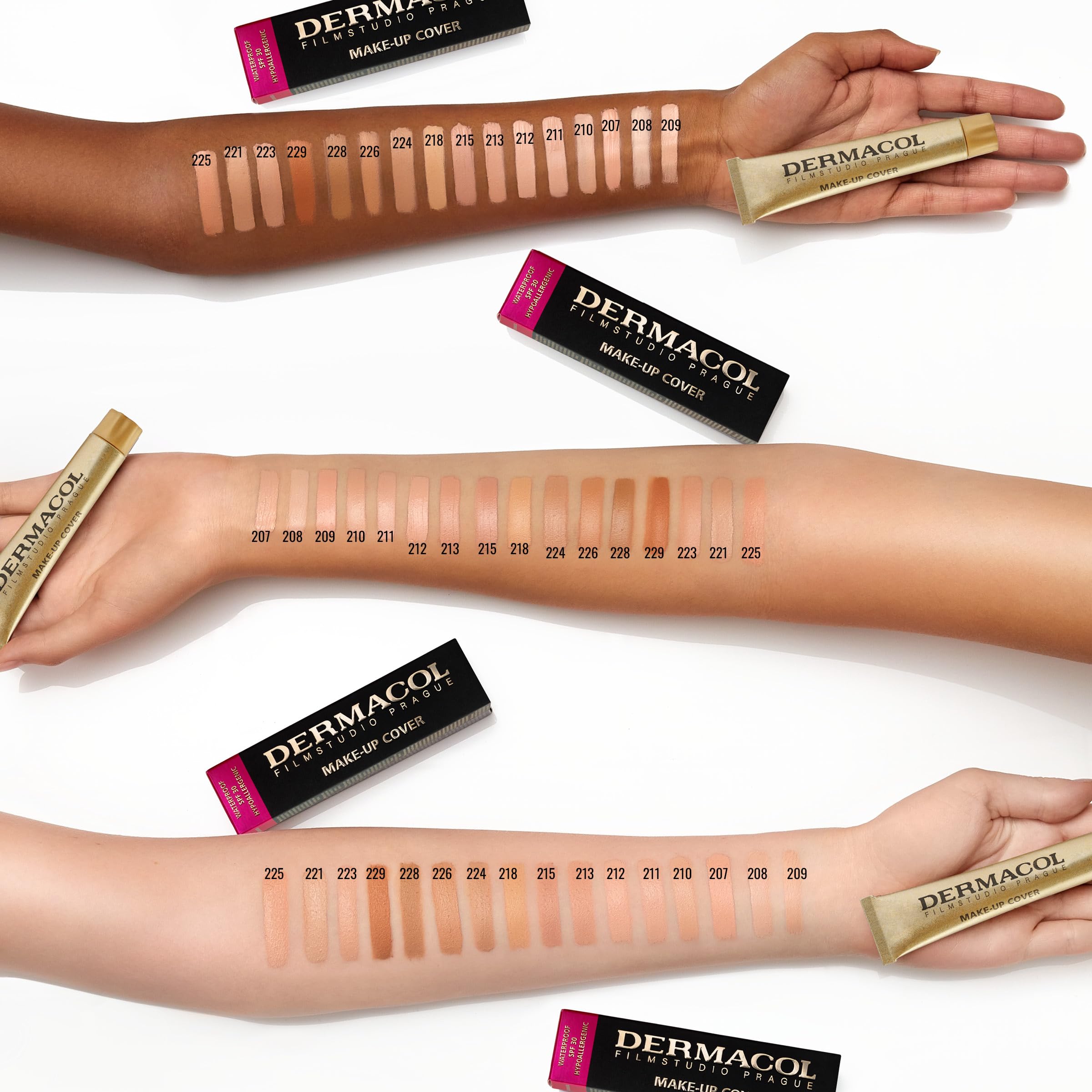 Dermacol - Full Coverage Matte Foundation with SPF 30, Waterproof Makeup Foundation for Oily Skin, Acne, & Under Eye Bags, Long-