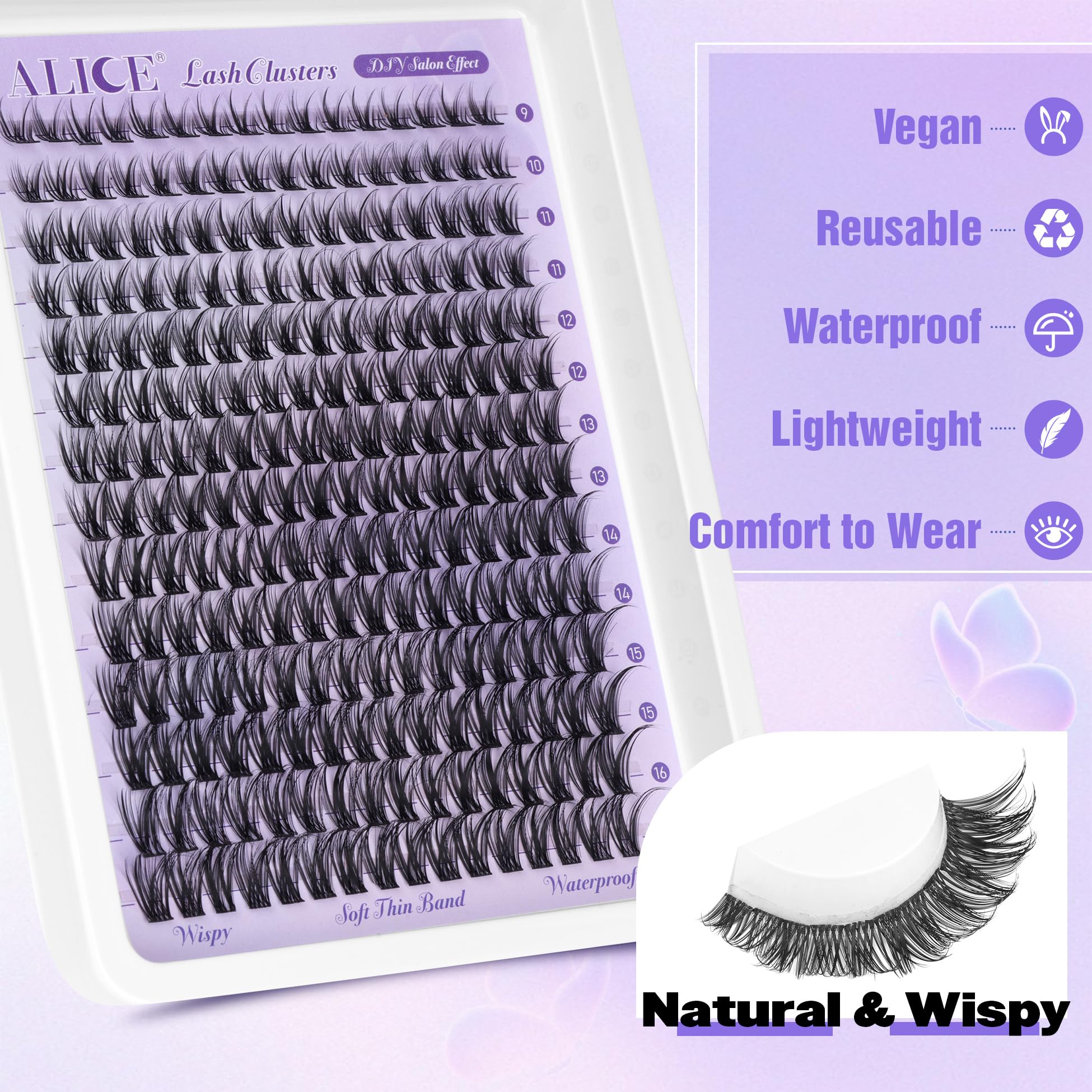 Lash Clusters Natural Wispy Cluster Eyelash Extensions Diy Individual Lashes D Curl Lash Extension Waterproof Cluster Lashes 224