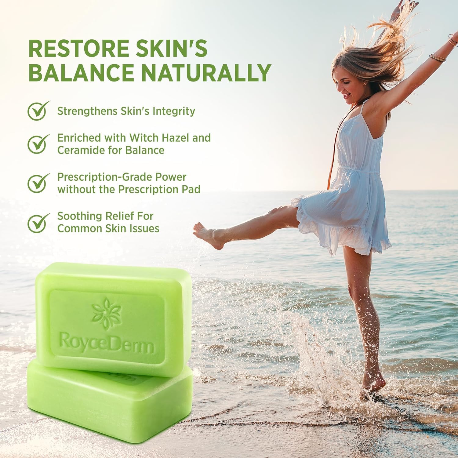 Roycederm Tea Tree Soap - Antifungal & Antibacterial Treatment for Acne, Athlete's Foot - 4 oz, Pack of 1