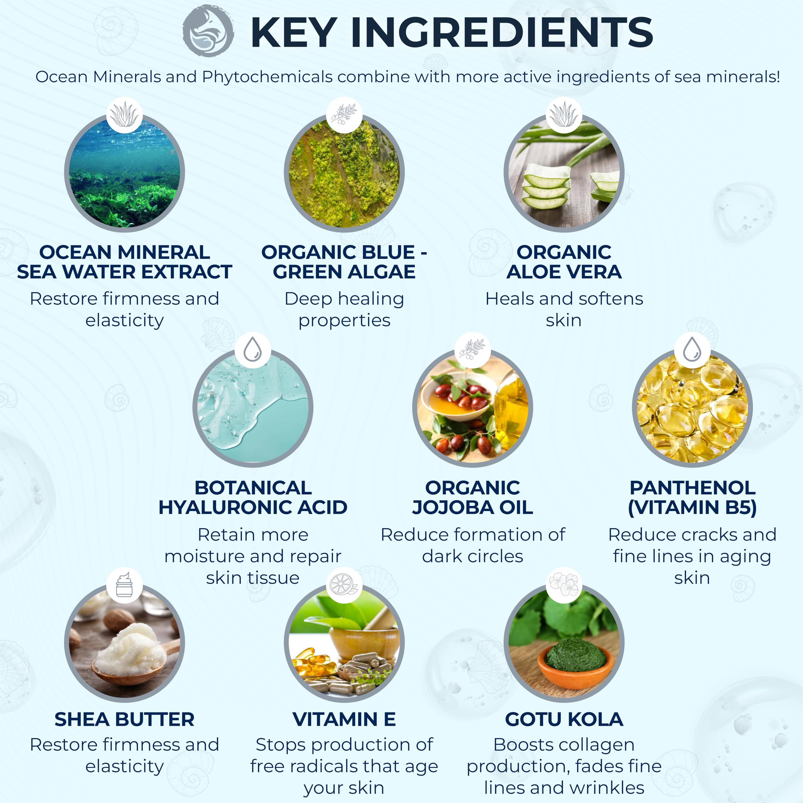 Ocean Mineral Facial Moisturizer - Vegan - Natural & Organic Face Lotion for Women Daily Use - Sensitive Oily Dry and Other Skin
