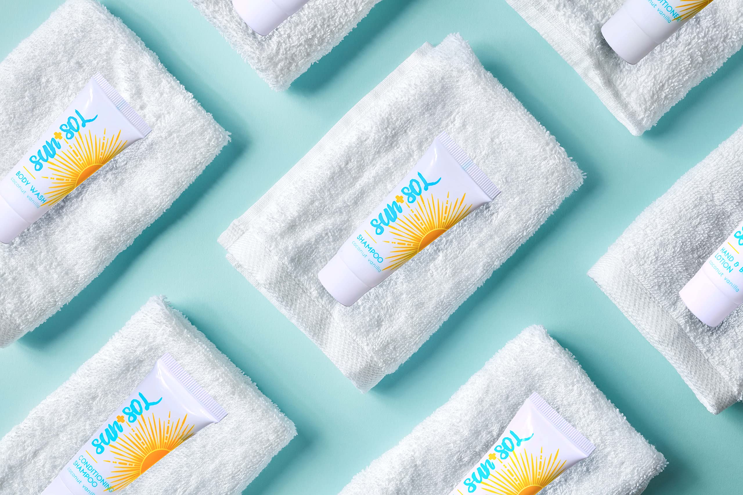 World Amenities Sun + Sol Bulk Hydrating Conditioner With Warm Coconut & Vanilla Fragrances, Travel Size Toiletries, Mini Hotel