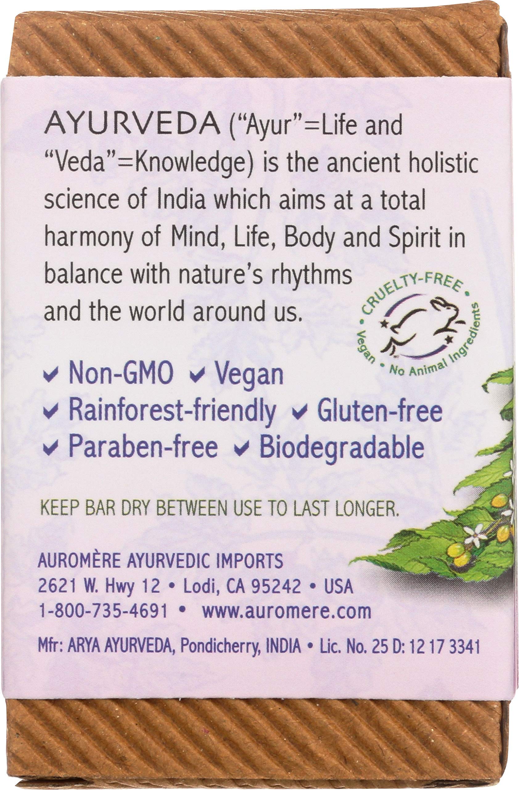 Auromere Ayurvedic Bar Soap, Himalayan Rose - Eco Friendly, Handmade, Vegan, Cruelty Free, Natural, Non Gmo (2.75 Oz), 5 Pack