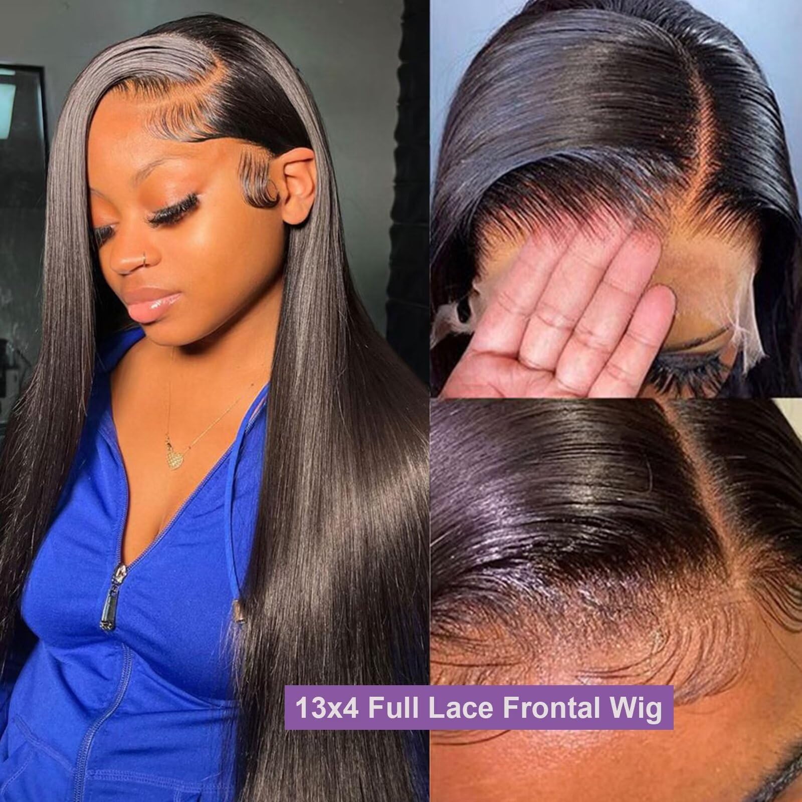 Lemoda Skinlike Real Hd Lace Wigs 210% Density Straight 13X4 Full Lace Frontal Wigs 12A Brazilian Straight Virgin Human Hair Lac