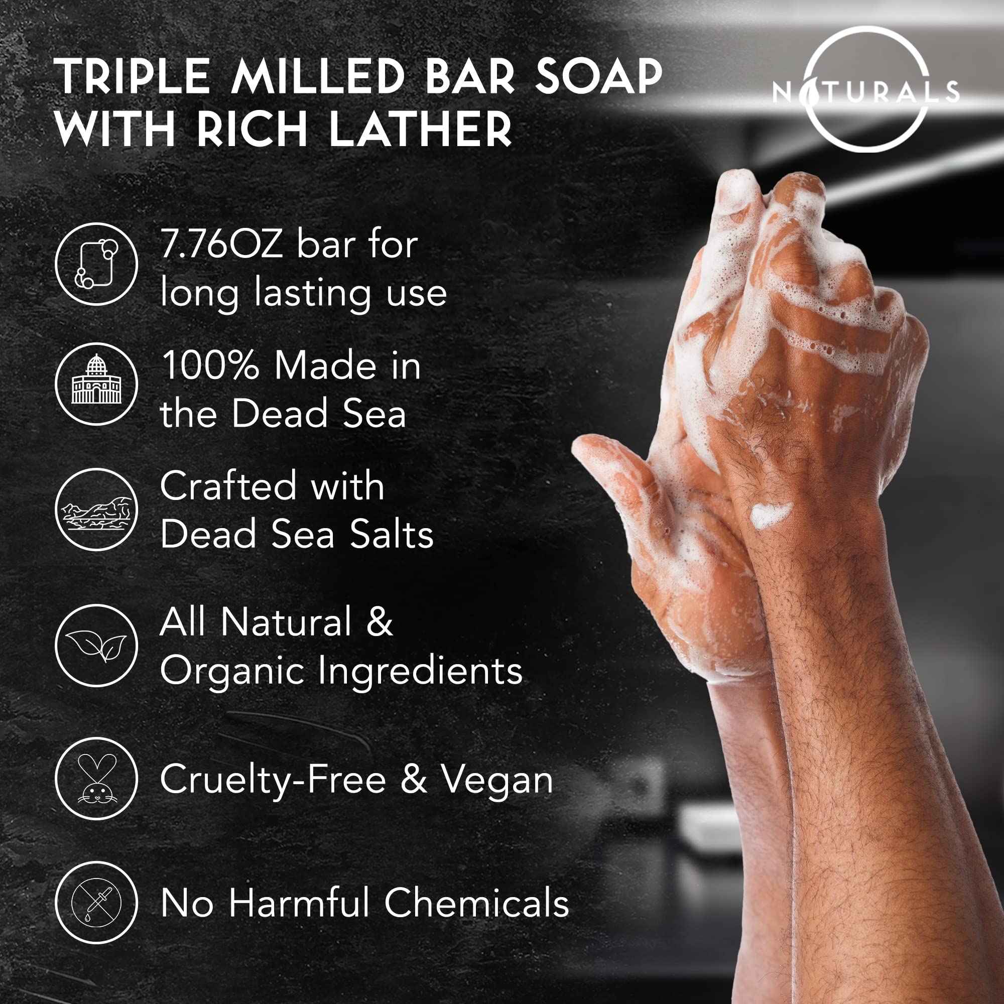 O NATURALS Bar Soap for Men - 3-Pcs Mens Soap Bar - Natural Soap - Mens Bar Soap - Men Soap - Natural Soap for Men - Organic Men