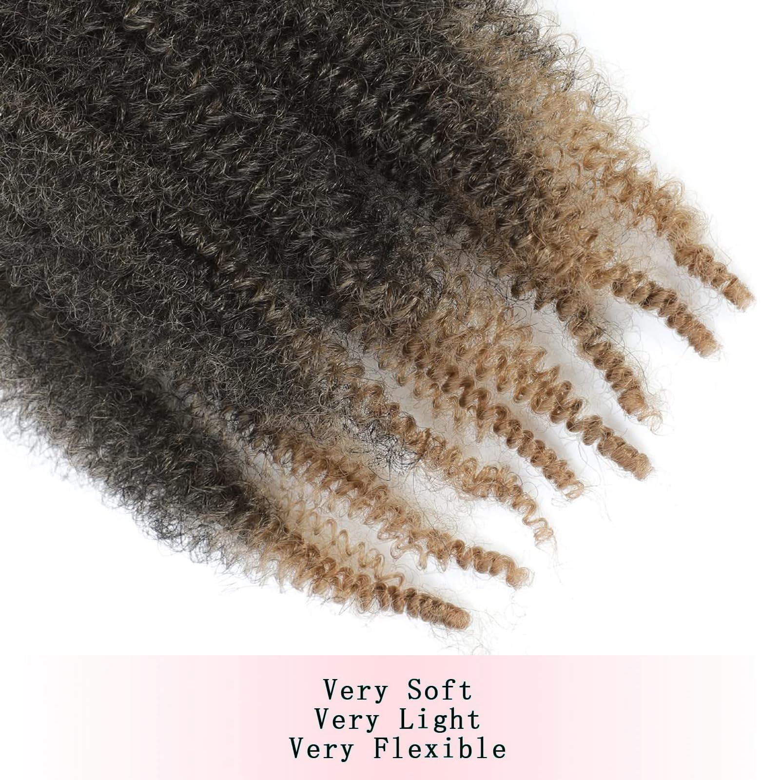 8 Packs Springy Afro Twist Hair 10 Inch Pre-Separated Kinky Marley Twist Braiding Hair Soft Crochet For Distressed Faux Locs Spr