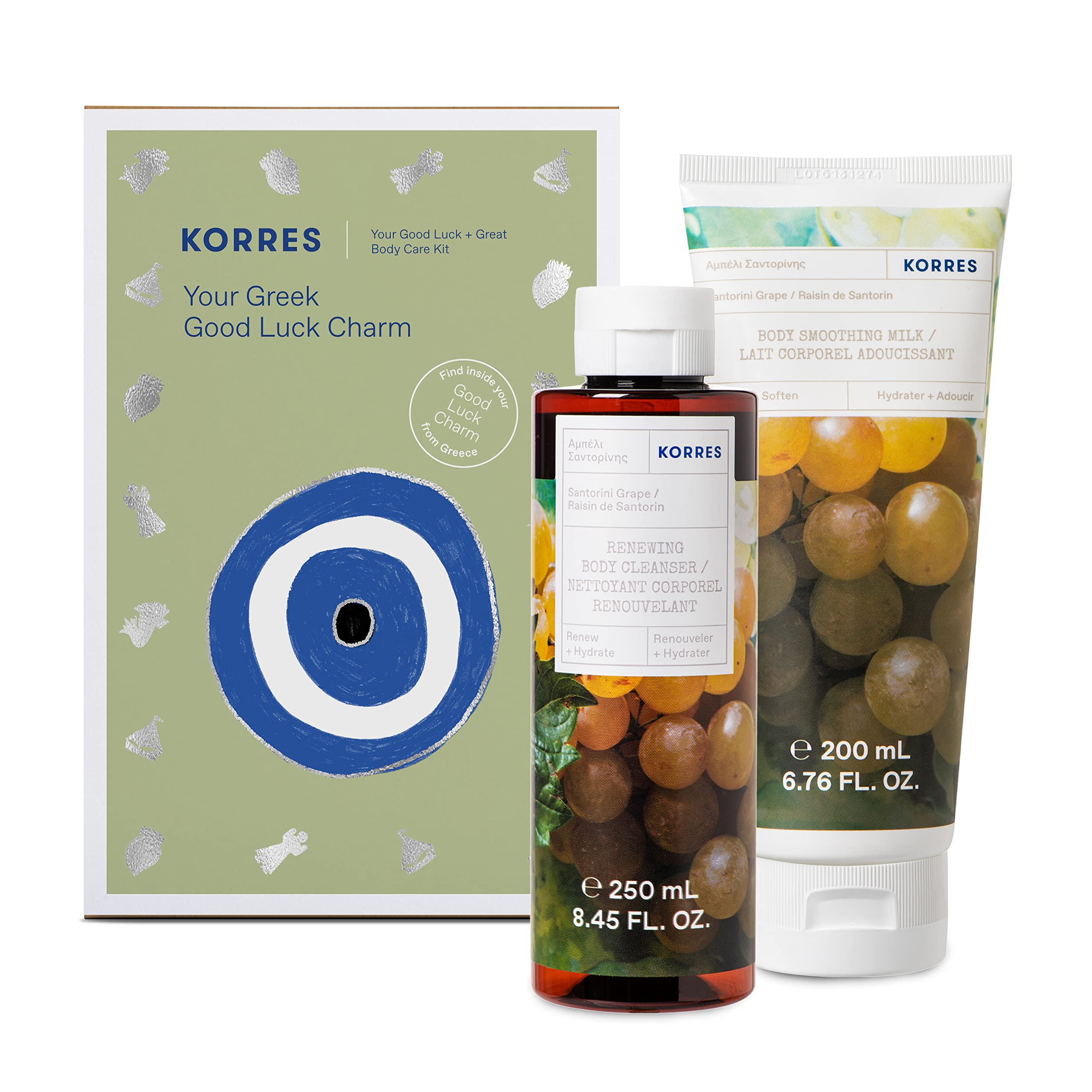 Korres Santorini Grape Body Care Collection | Santorini Grape Shower Gel & Body Butter, 2 Piece Set