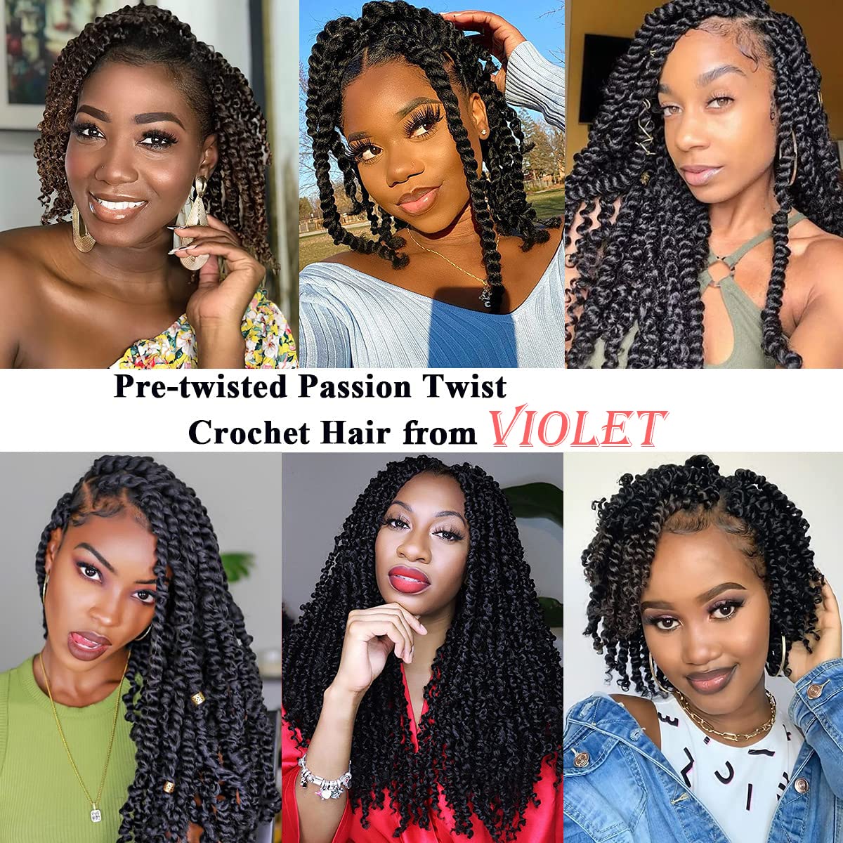 18 Inch Pre-Twisted Passion Twist Hair 6 Packs Passion Twist Crochet Hair Pre-Looped Synthetic Braiding Hair For Black Women (14