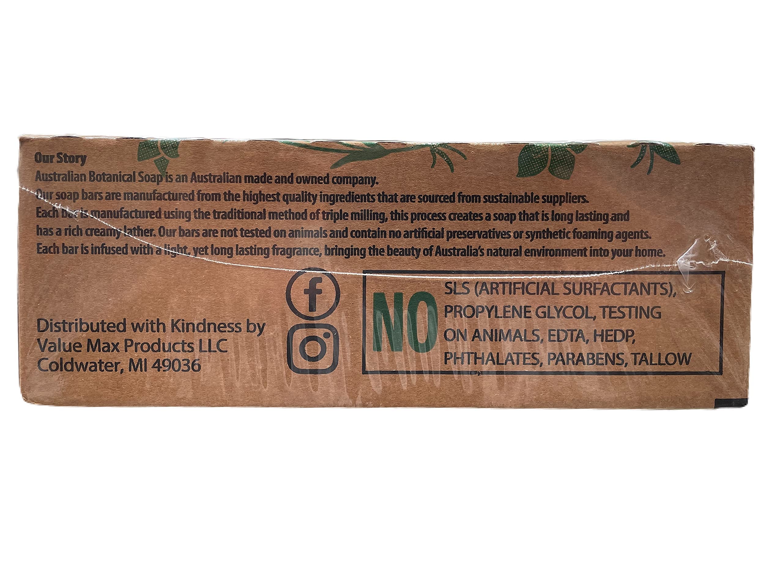 Australian Botanical Goats Milk Soap - 6.8 oz Bar, Pack of 8, Suitable for All Skin Types, Moisturizing with Soya Bean Oil