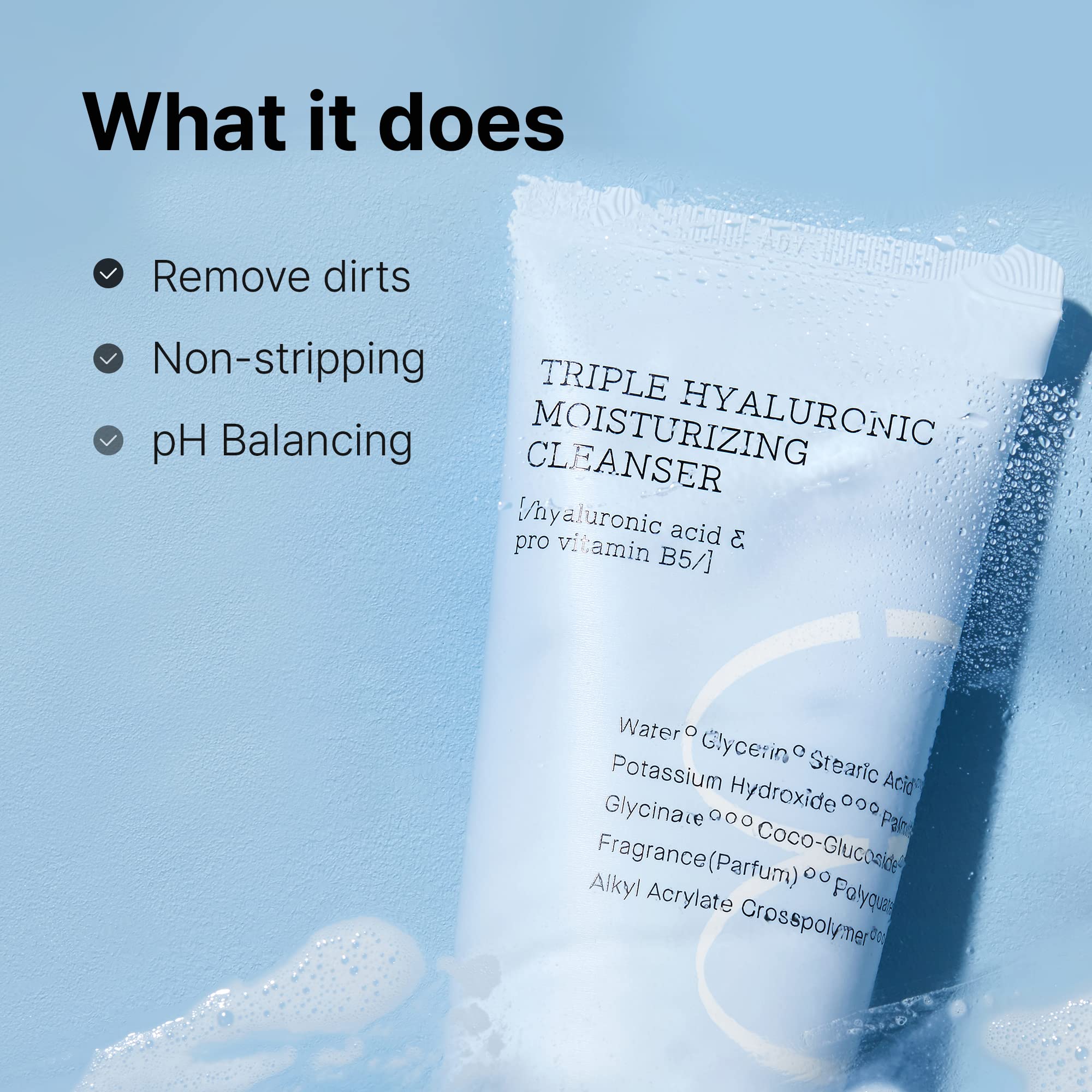 Cosrx Hydrium Triple Hyaluronic Moisturizing Cleanser 5.07 Fl.Oz / 150Ml | Daily Cleanser For Dry Skin With Hyaluronic Acid & Vi