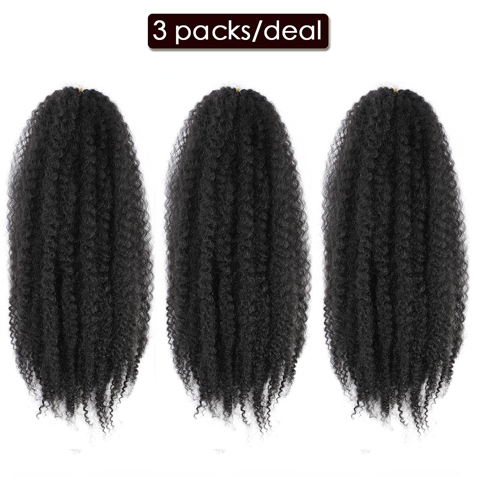 Dansama Marley Hair 18 Inch Marley Twist Braiding Hair, Afro Twist Marley Braiding Hair For Faux Locs Hair, Synthetic Hair Exten