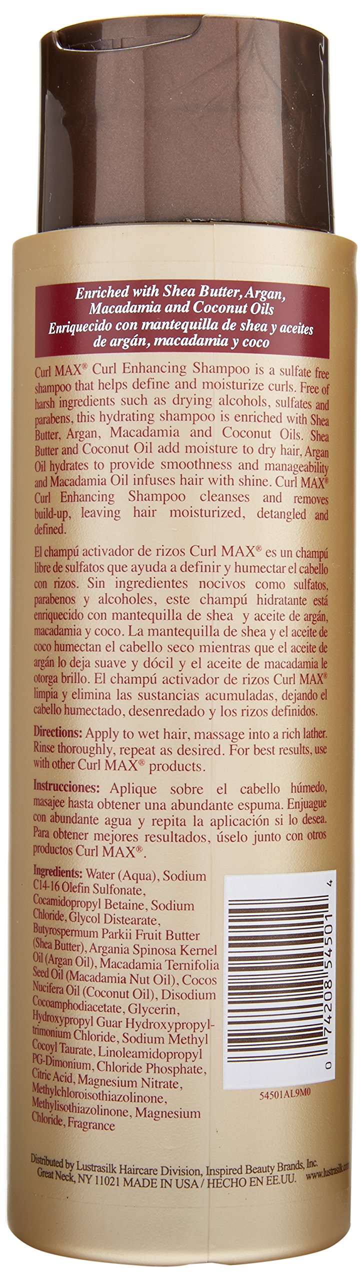 Lustrasilk Max Curl Enhancing Shampoo, 12 Ounce