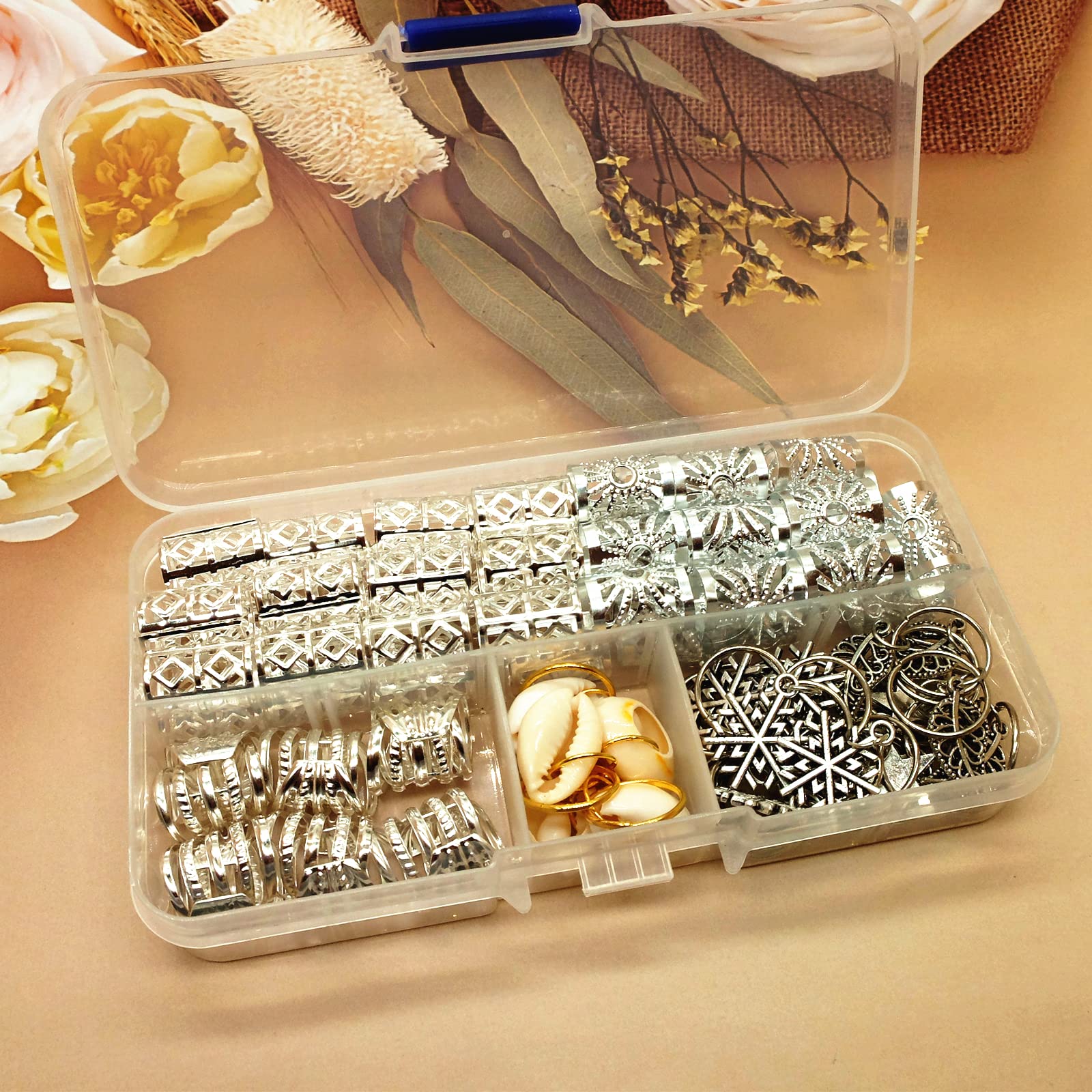 100 Pieces Dreadlocks Loc Hair Jewelry For Women Braids Hair, 20 Pieces Loc Jewelry Accessories For Braiding Hair, Big Silver Br