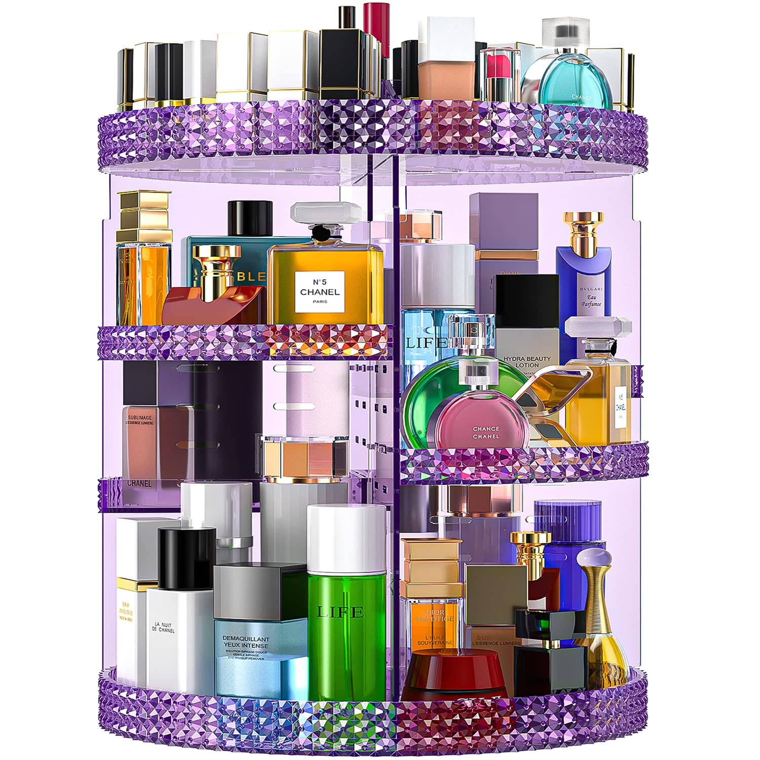 Makeup Organizer 360 Degree Rotating Cosmetic Storage Organizer, Acrylic Make Up Organizer, Large 7 Layers 360 Makeup Organizer,