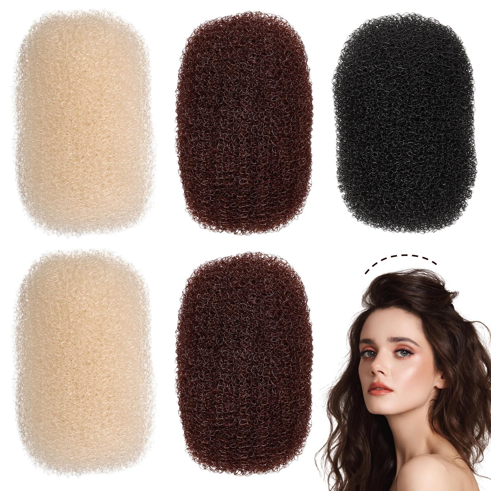 Minkissy Hair Volume Clips for Women, 5pcs Sponge Inserts for Updos and Hair Styling