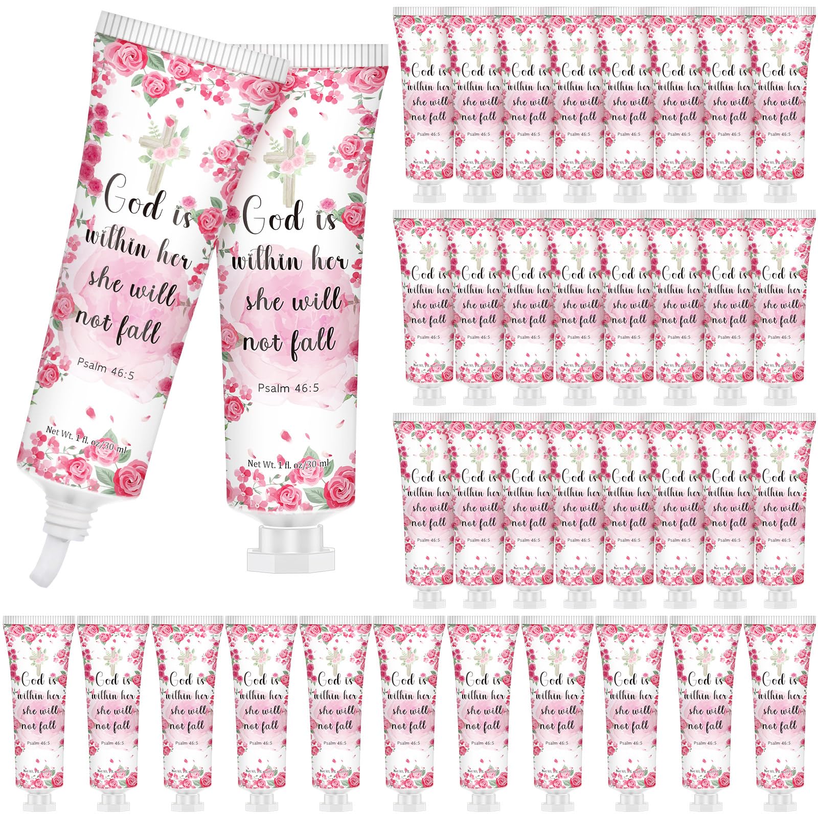 Dansib 36 Pack Christian Hand Cream Gifts for Women Bulk God Is Within Her She Will Not Fall Church Gifts Moisturizing Travel Si