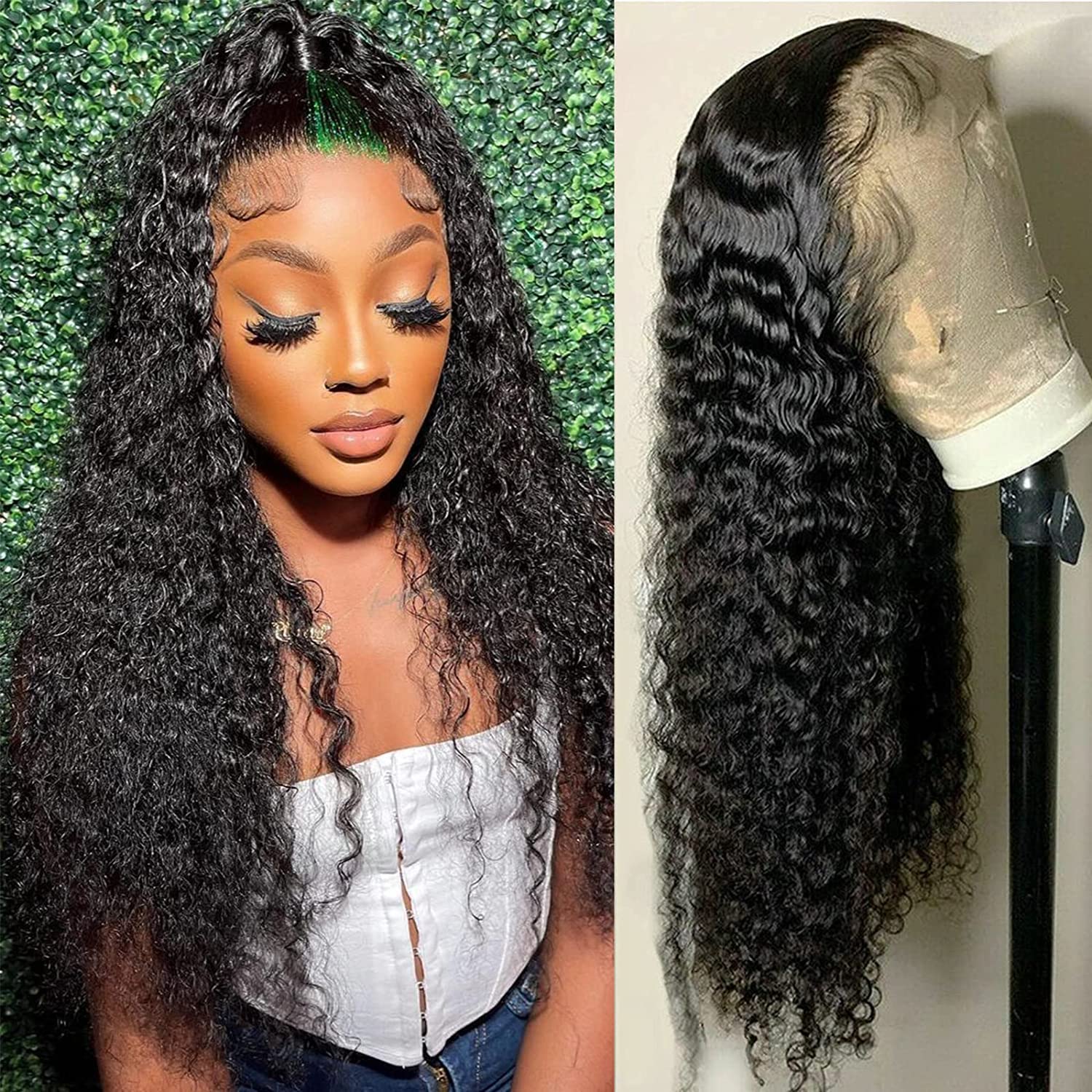 BeautyGrace 30 Inch Deep Wave Lace Front Wigs Human Hair 13x4 Deep Curly Wave Lace Frontal Wigs Human Hair Brazilian Virgin Huma