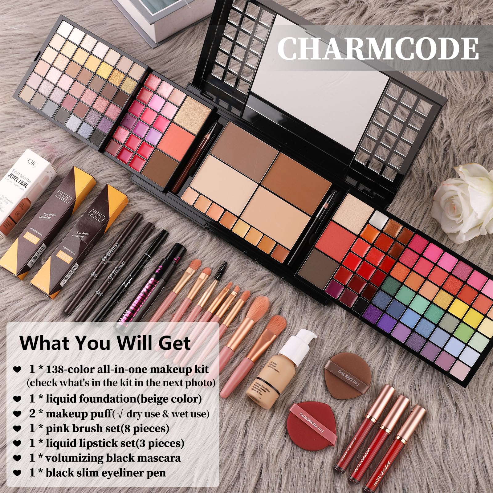 Charmcode Full Makeup Kit, Makeup Sets For Women Full Kit, All In One Make Up Gift Set For Girls & Women With Eyeshadow,Liquid L