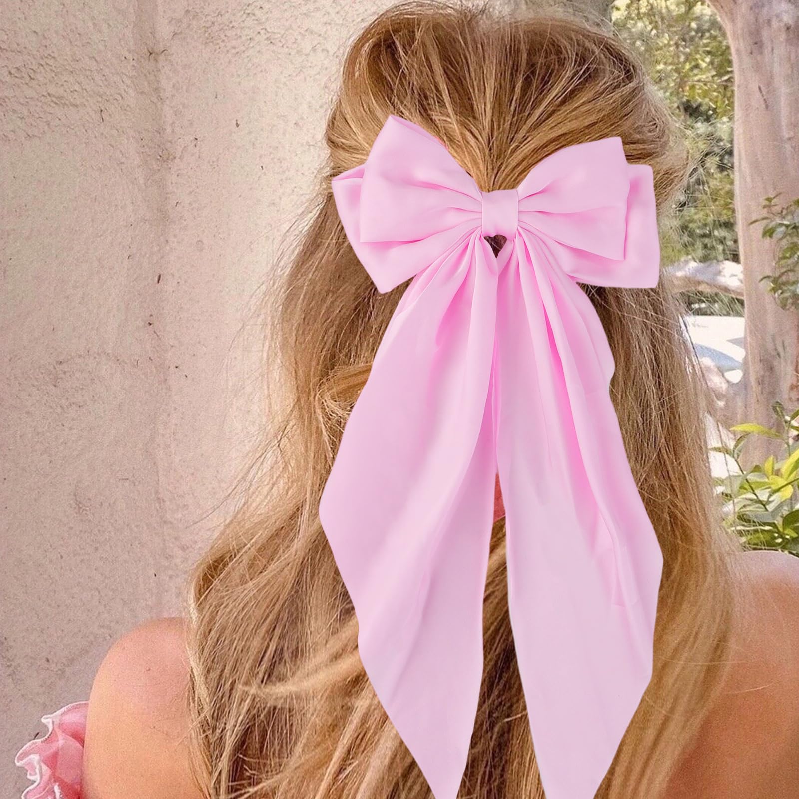 Canitor Hair Bows For Women Silky Satin Hair Ribbon Hair Barrettes Clip Oversized Long Tail Hair Bows Cute Aesthetic Coquette Ha