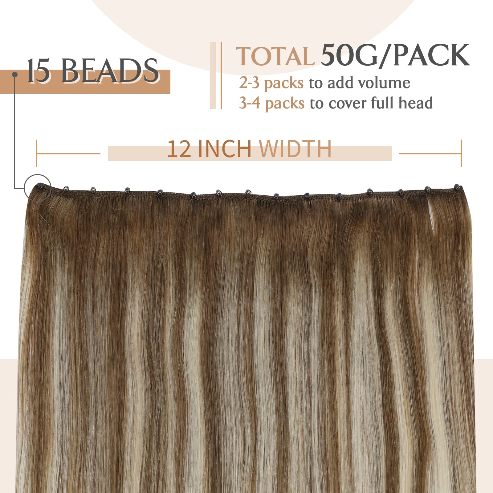 Sunny Beaded Weft Hair Extensions Medium Brown Ombre Blonde Micro Weft Hair Extensions Human Hair Ombre Brown EZE Weft Human Hai