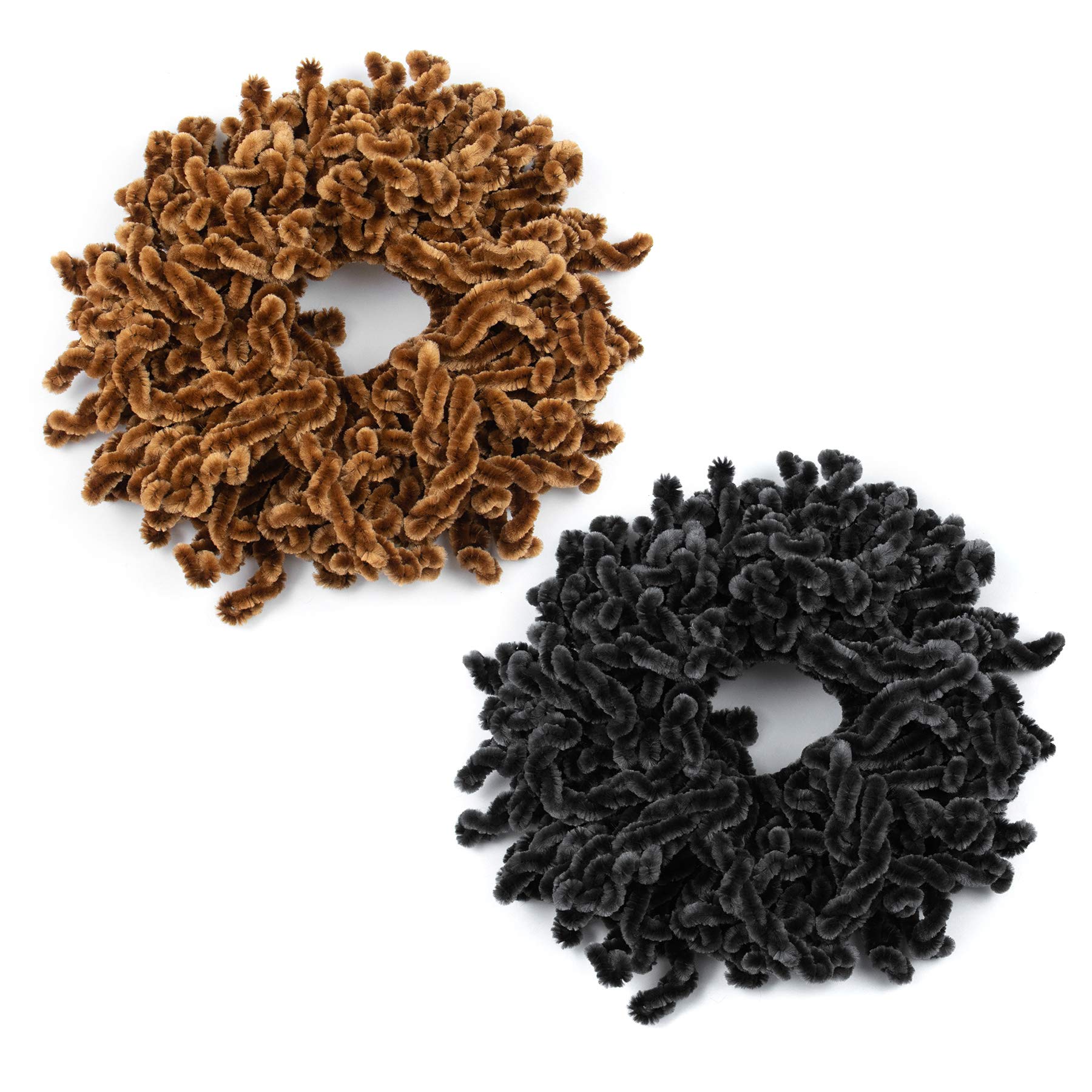 AUEAR, 2 Pack Volumising Hair Scrunchie Hijab Volumizer Headwear Hair Tie Ring Plain Big Hairbands for Women Girls (Black and Co