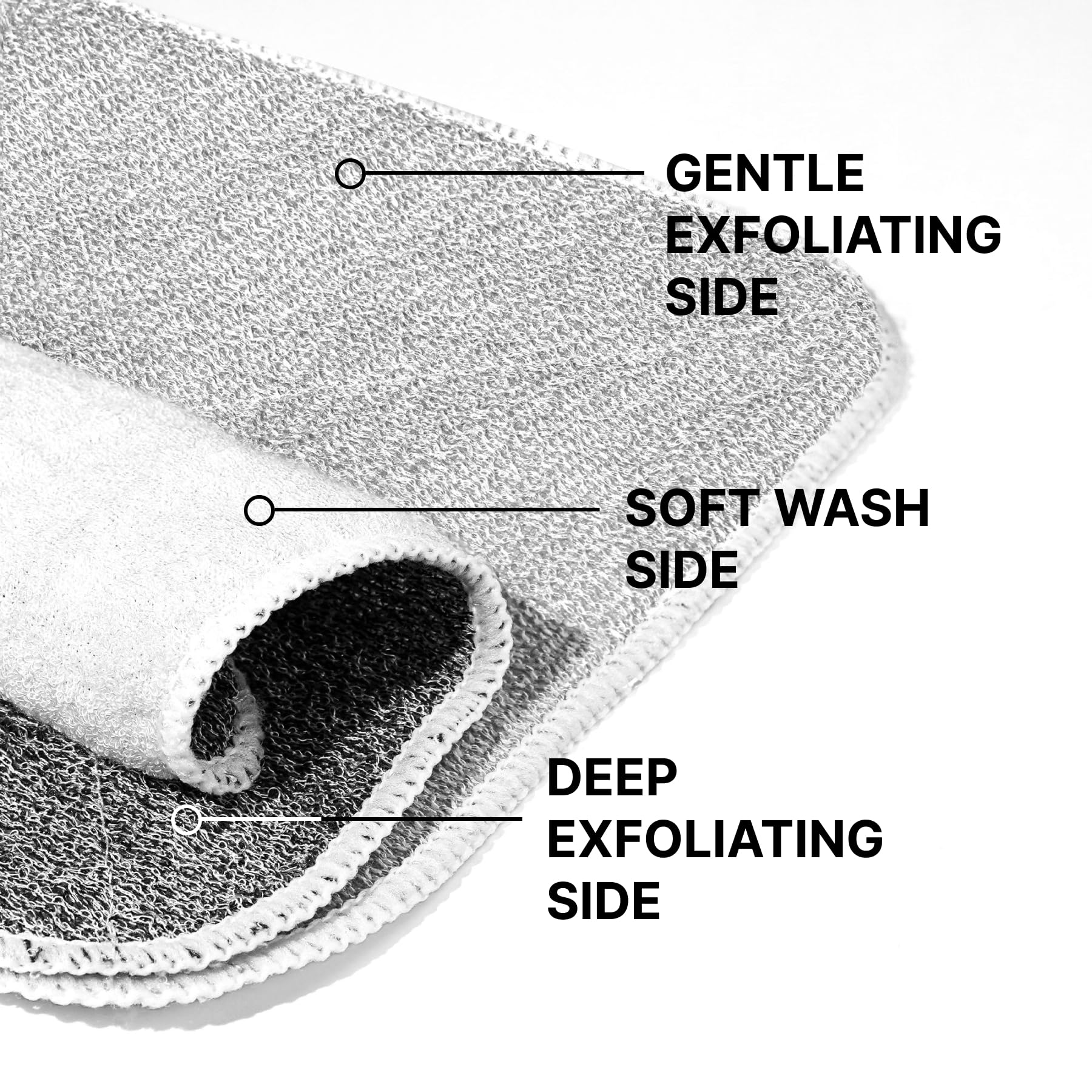 ZOMCHI 2 Count Wash Cloths, Exfoliating Washcloth with Dual Texture for Face and Body, Exfoliating Wash Cloth for Showering (Dee