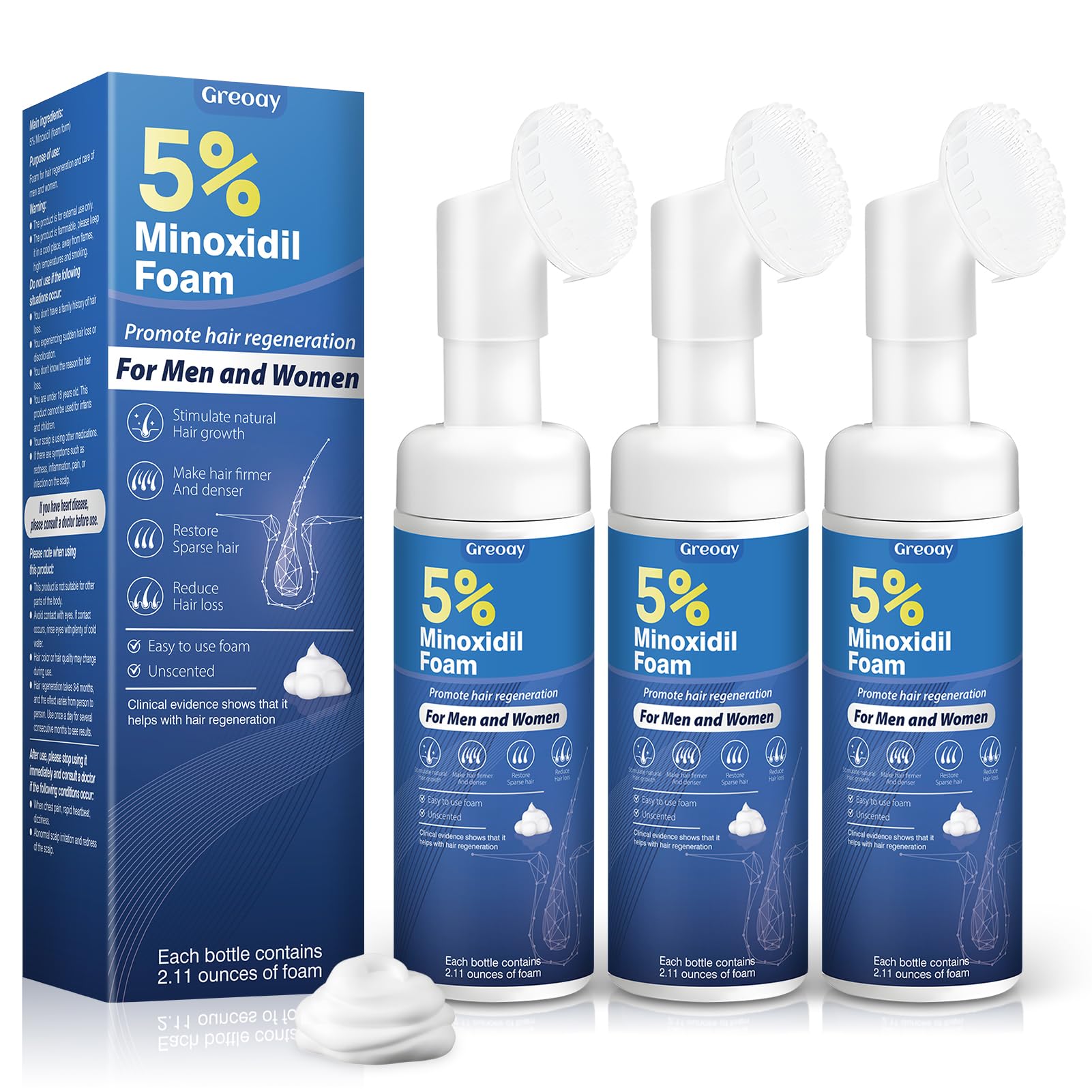 5% Minoxidil Hair Growth Foam Men and Women
