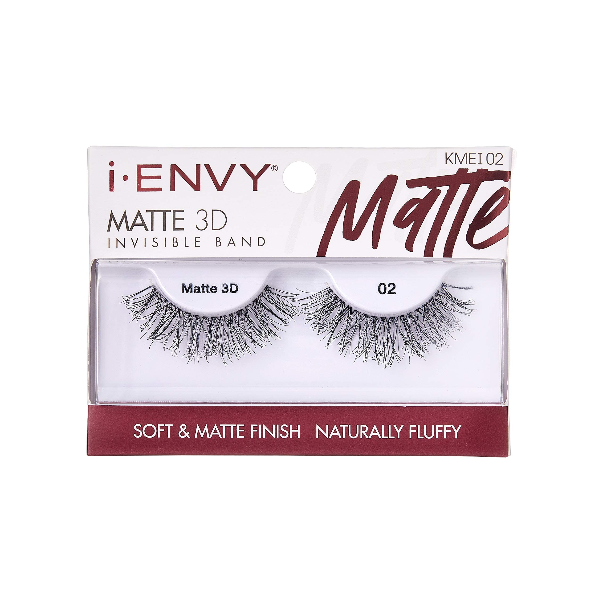 I-Envy 2 Pairs False Eyelashes Matte 3D Collection, Invisible Band, Soft & Matte Finish