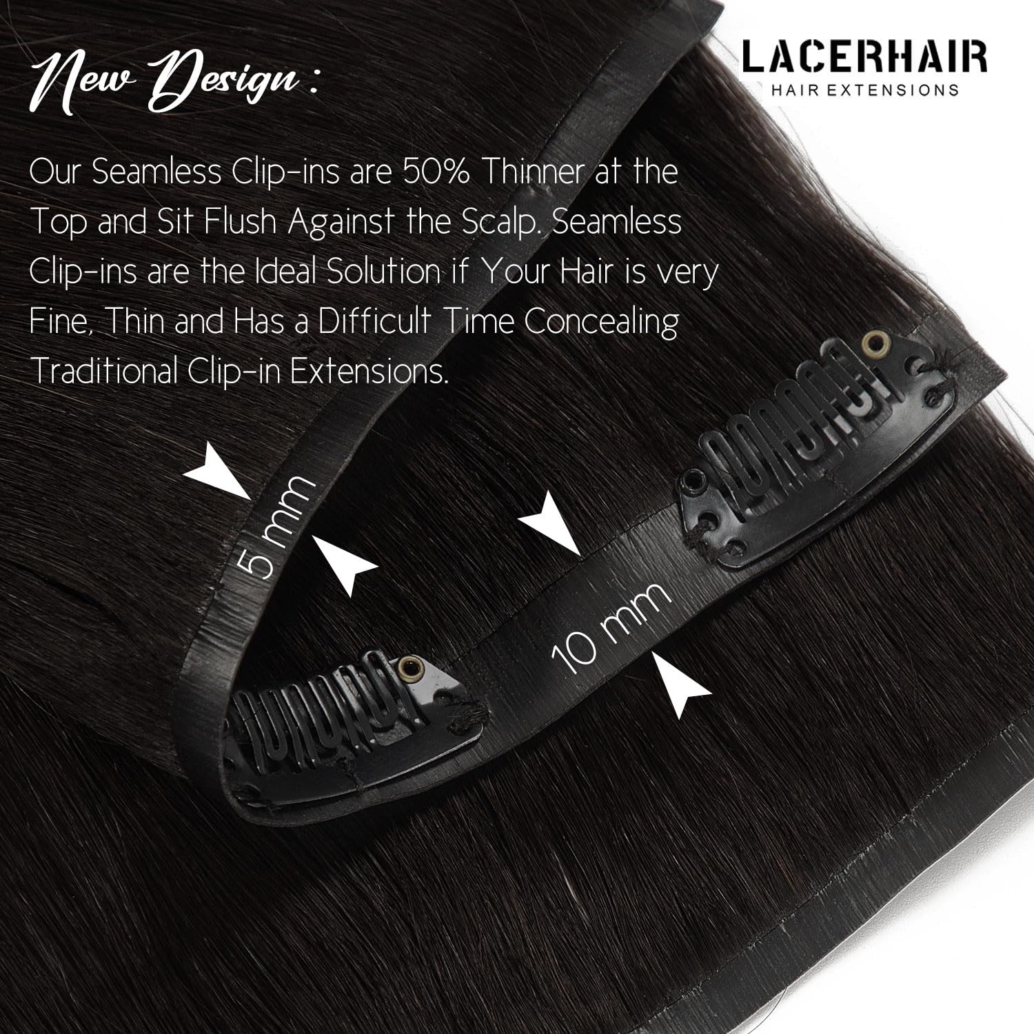 Lacer Hair Ultra Seamless Hair Extensions Clip In Remy Human Hair 16 Inch Double Pu Weft Transparent Hair Extensions Tape Clip I