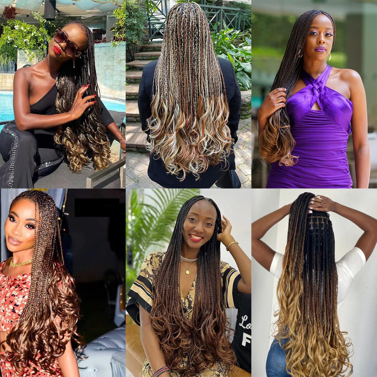 COOKOO 30 Inch 9 Pcs Premium French Curl Braiding Hair Natural Black Pre-stretched Spiral Loose Wave Braiding Hair Yaki Texture