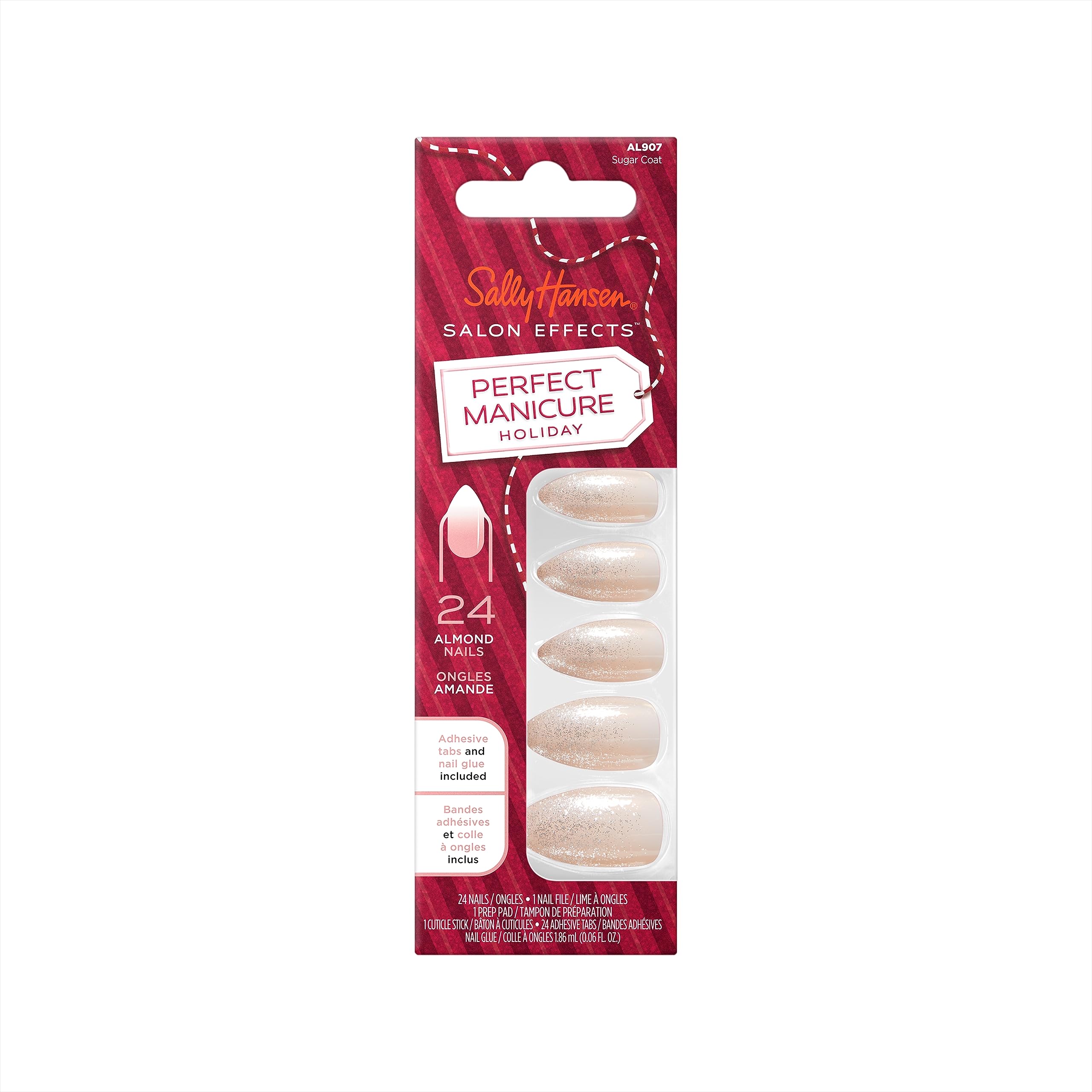 Salon Effects Perfect Manicure Press On Nails Kit - Holiday Collection - Sugar Coat