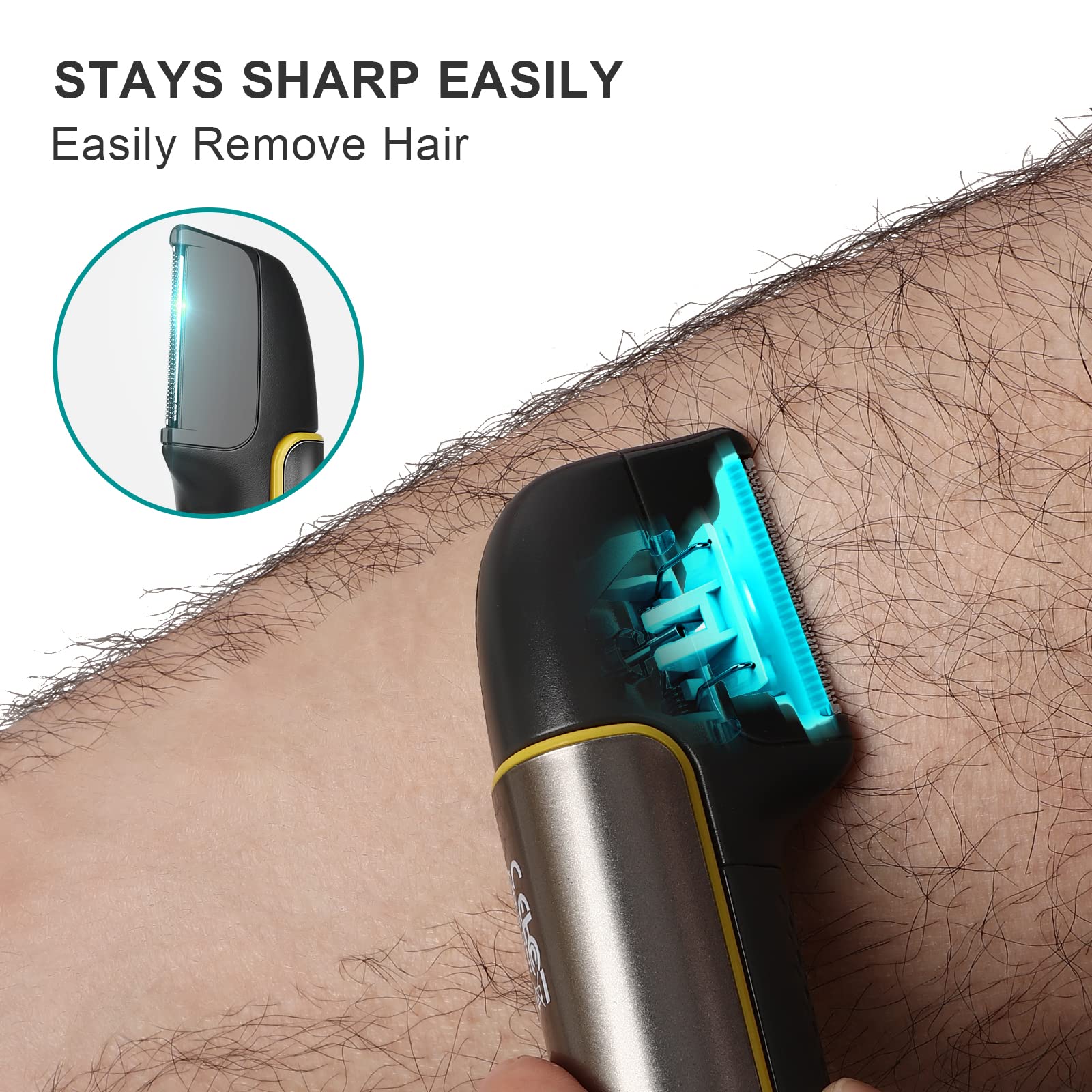 Pritech Body Hair Trimmer For Men, Microtouch Trimmer With Guard Comb, Body Hair Groomers, Rechargeable Hair Trimmer For Pubic A