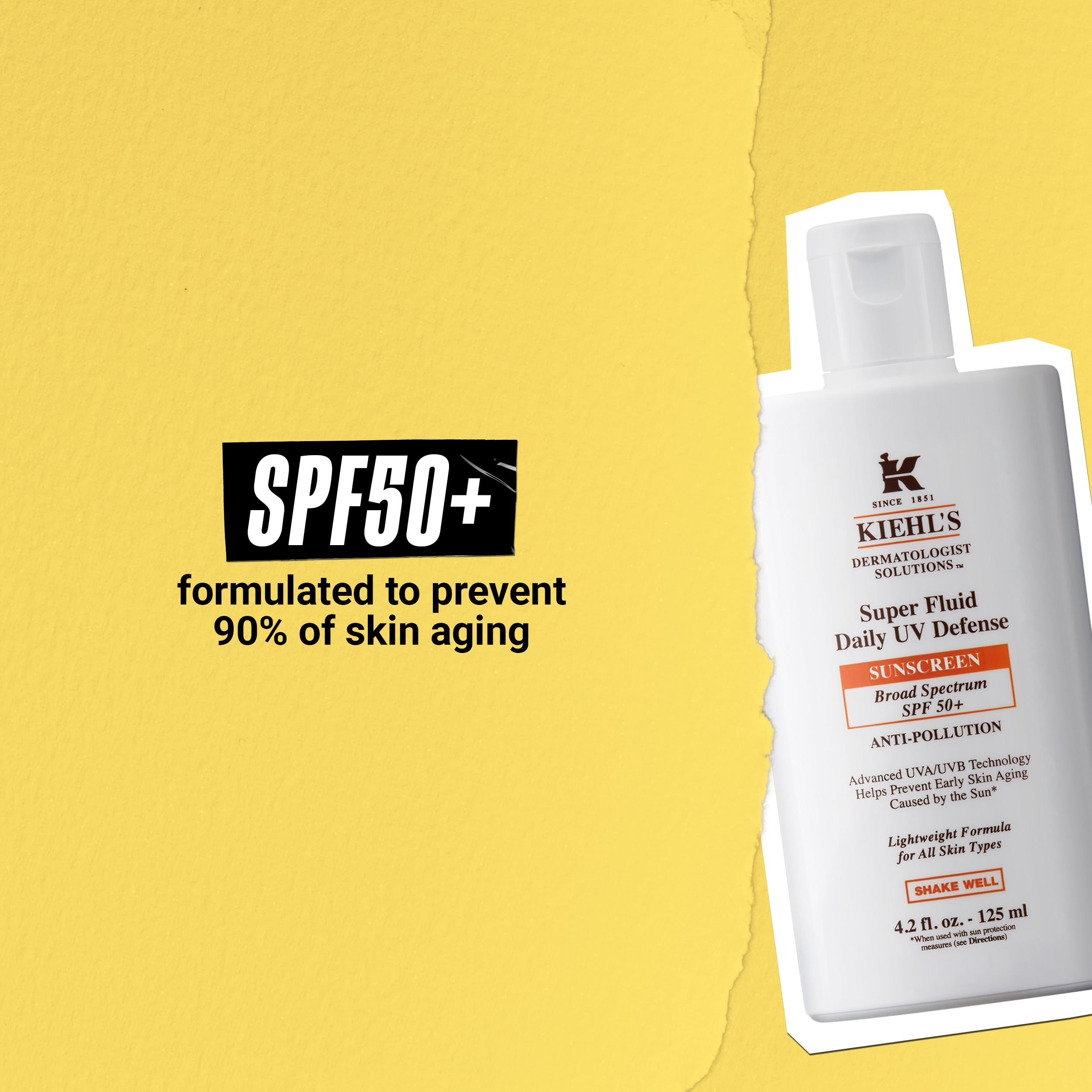 Kiehl'S Super Fluid Uv Defense Daily Facial Sunscreen Spf 50+, Lightweight Matte Finish, Protects Against Uva/Uvb Rays & Polluti