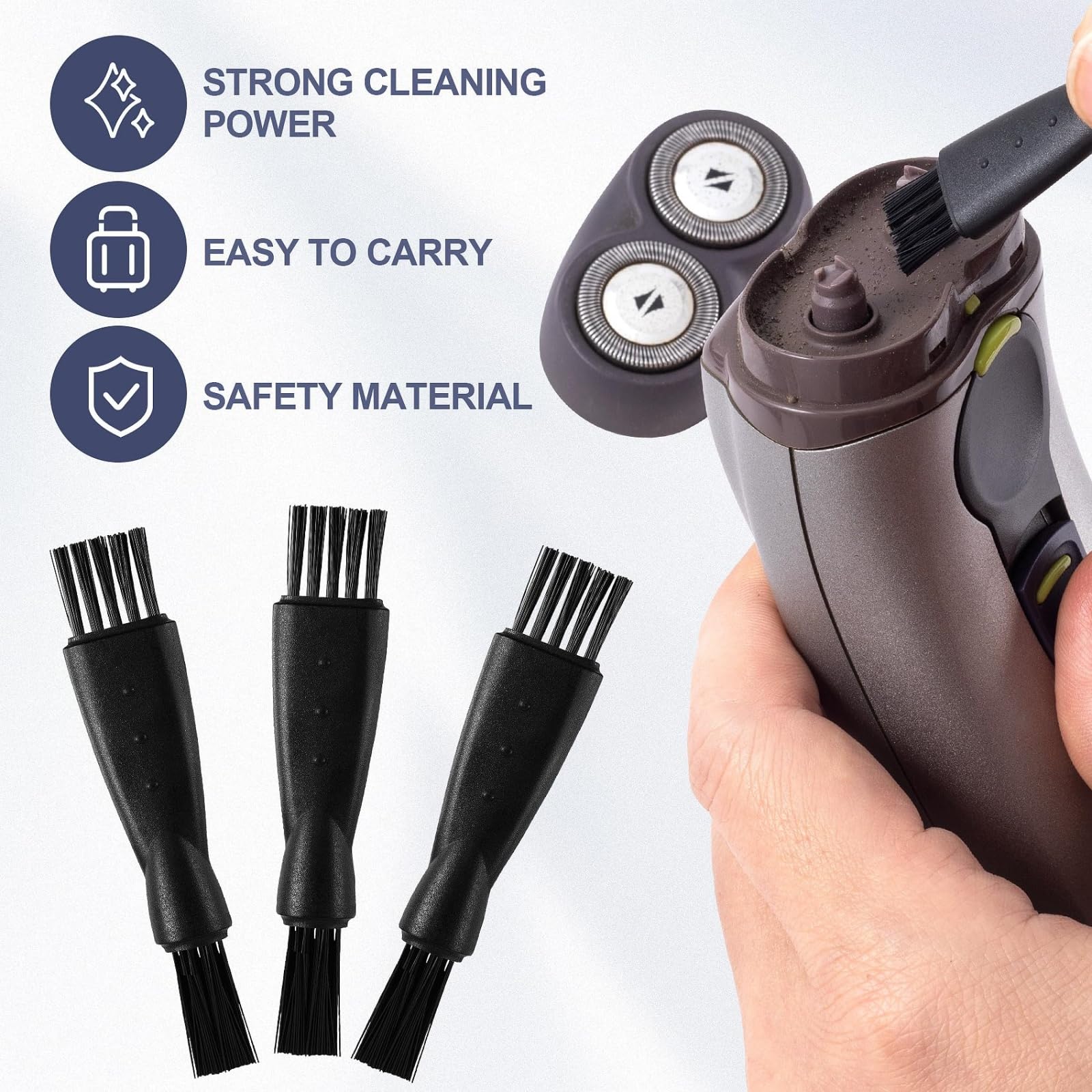 20 Pieces Shaver Brush Razor Cleaning Brush Electric Double Sided Trimmer Shaver Brush Cleaner Set Nylon Bristles Pp Handle