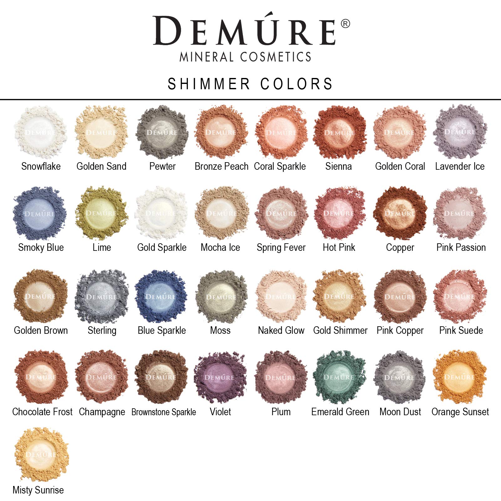 Demure Mineral Make Up (Naked Glow) Eye Shadow, Shimmer Eyeshadow, Loose Powder, Glitter Eyeshadow, Eye Makeup, Professional Mak