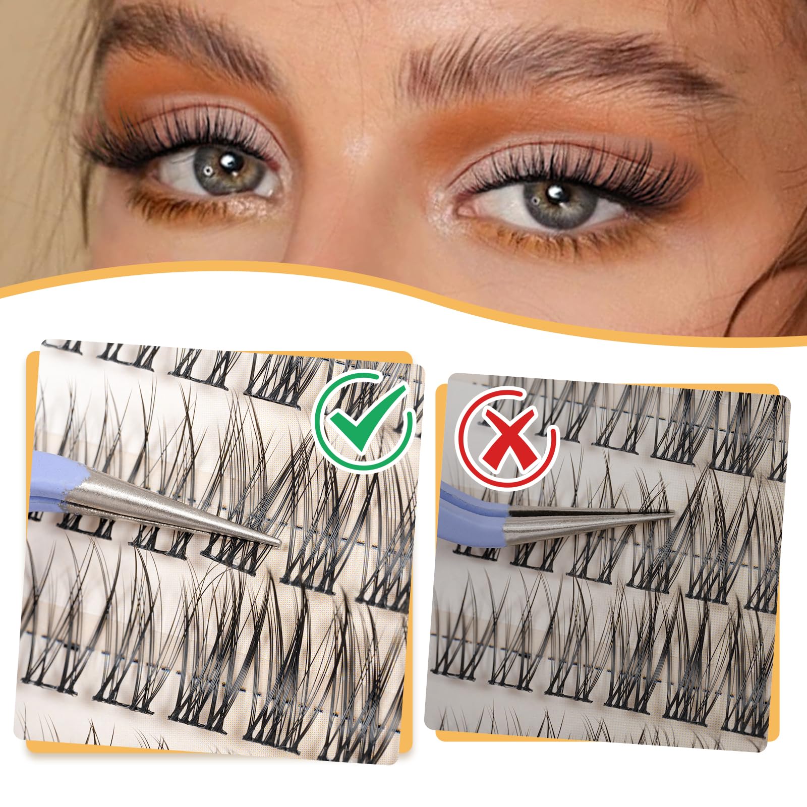 Urnne Wispy Lash Clusters, Lash Clusters Kit, Lash Extension Kit, C Curl Left & Right 180Pcs 7-15 Mm Individual Cluster Eyelash