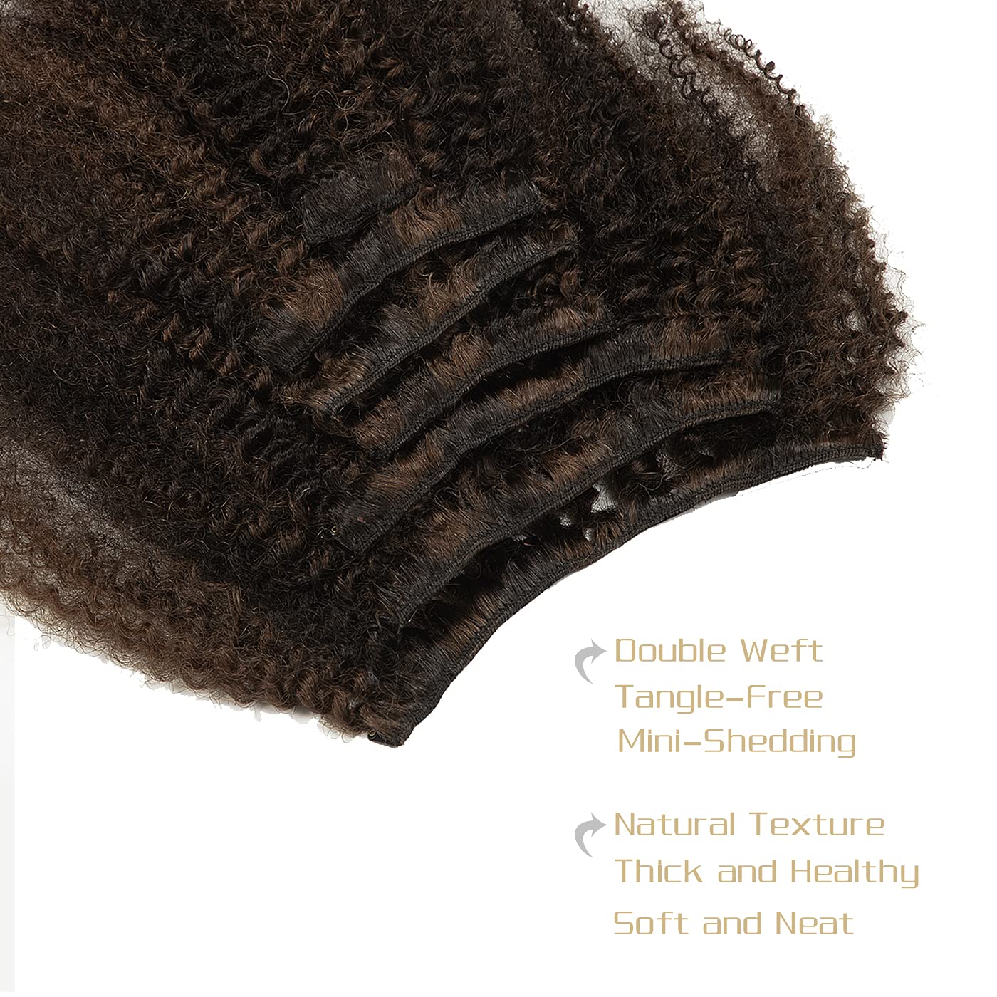 Caliee Kinky Curly Clip In Hair Extensions Highlight Dark Brown And Black Clip In Hair Extensions For Black Women Double Weft To