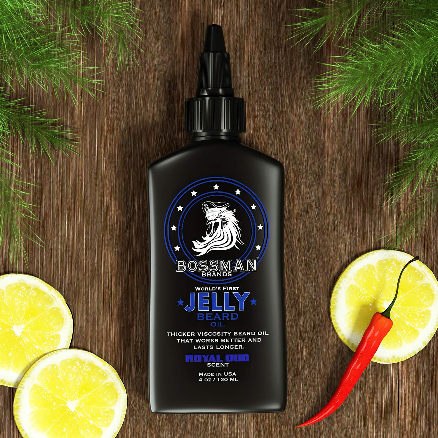 Bossman Beard Oil Jelly - Beard Growth Softener & Moisturizer - 4oz - Royal Oud Scent