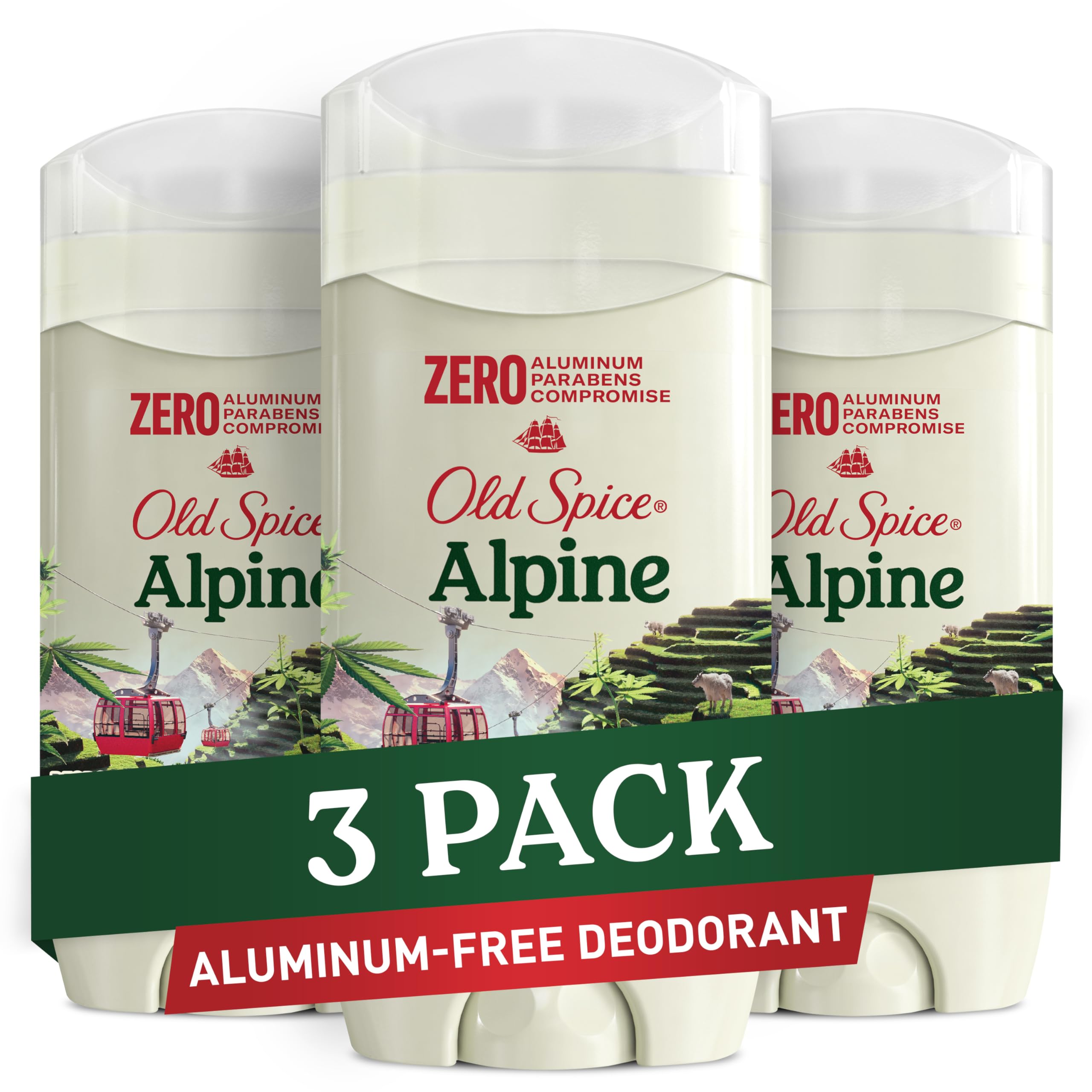 Old Spice Aluminum Free Deodorant for Men, 24/7 Lasting Freshness & Long Lasting Scent, 24/7 Sweat & Odor Protection, Alpine wit