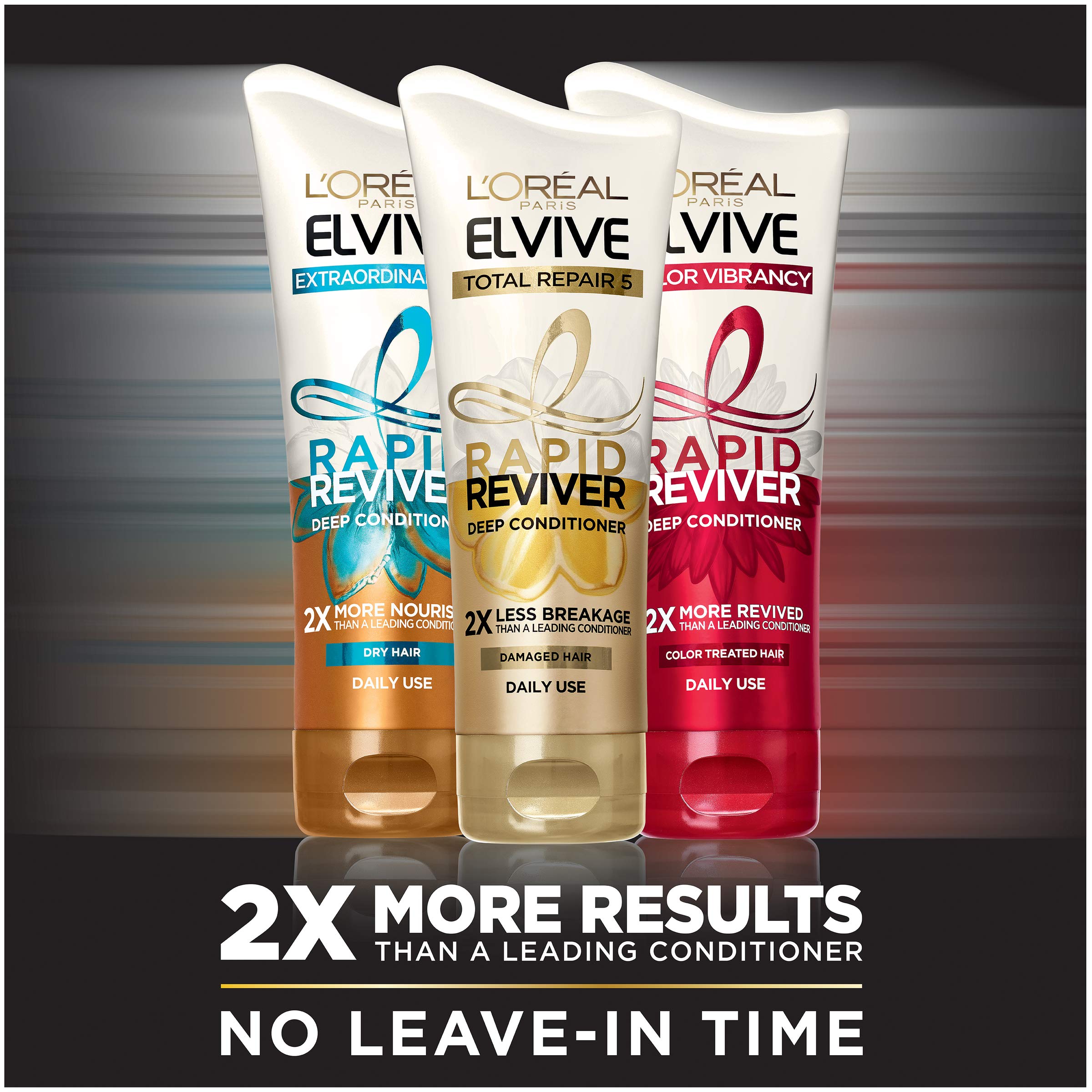 L'Oreal Paris Elvive Total Repair 5 Rapid Reviver Deep Conditioner, Repairs Damaged Hair, No Leave-In Time, Heat Protectant, wit