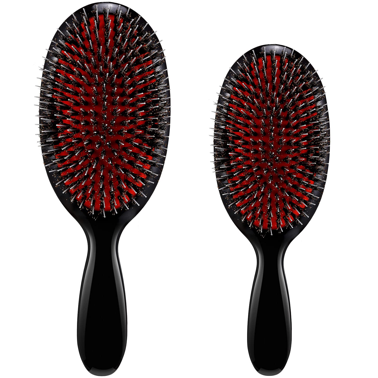 2 Pieces Boar Bristle Hair Brushes With Nylon Quill Boar Bristles Natural Bristles Hair Extensions And Fine Hair Hairbrush For W