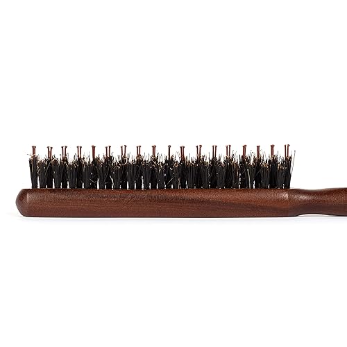 Grannaturals Boar & Nylon Bristle Teasing Brush -Teasing Comb With Rat Tail Pick For Hair Sectioning For Edge Control, Backcombi