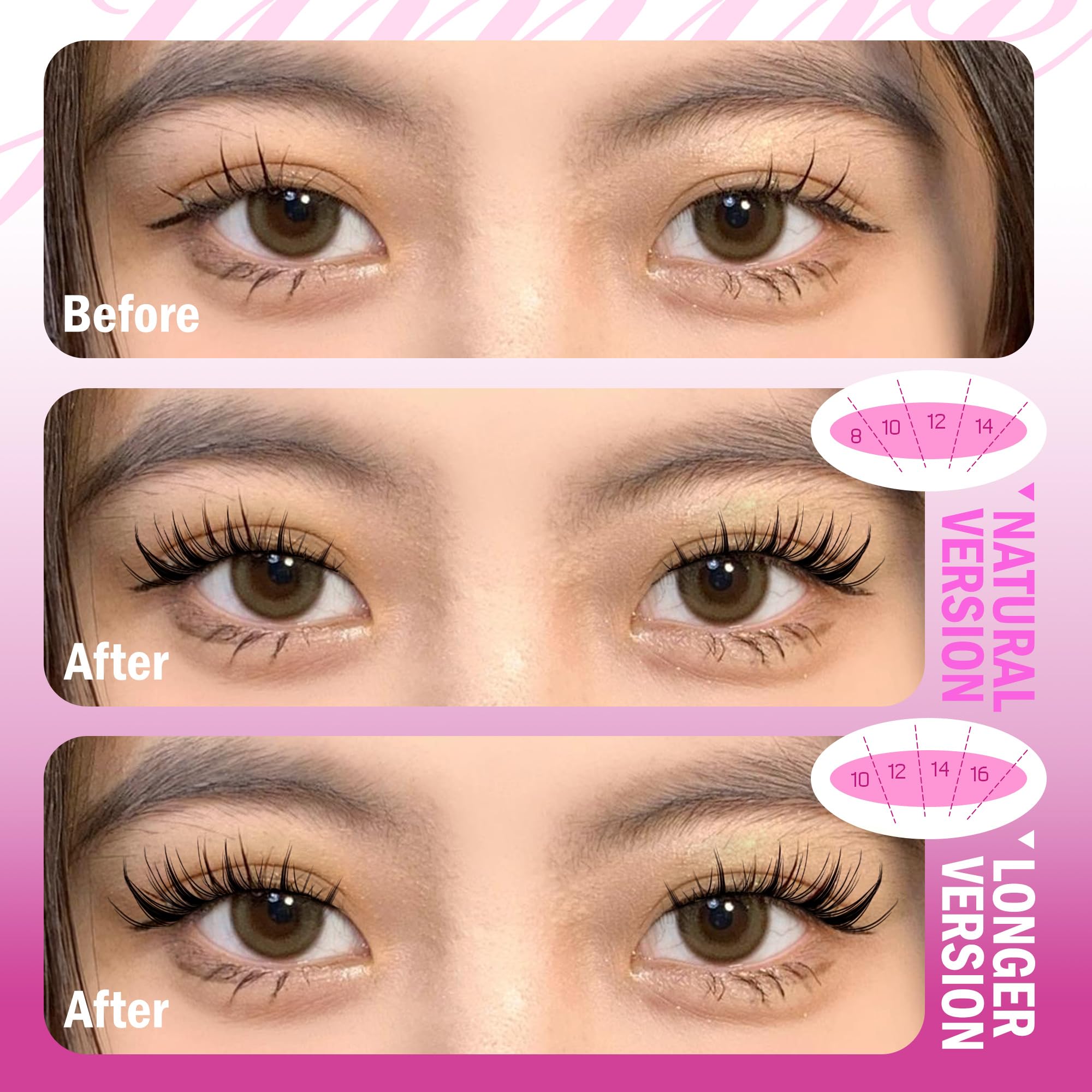 Jimire Lash Clusters Kit Manga Cluster Lashes Natural Look Wispy Diy Lash Extension Kit With Lash Bond And Seal Waterproof 110Pc
