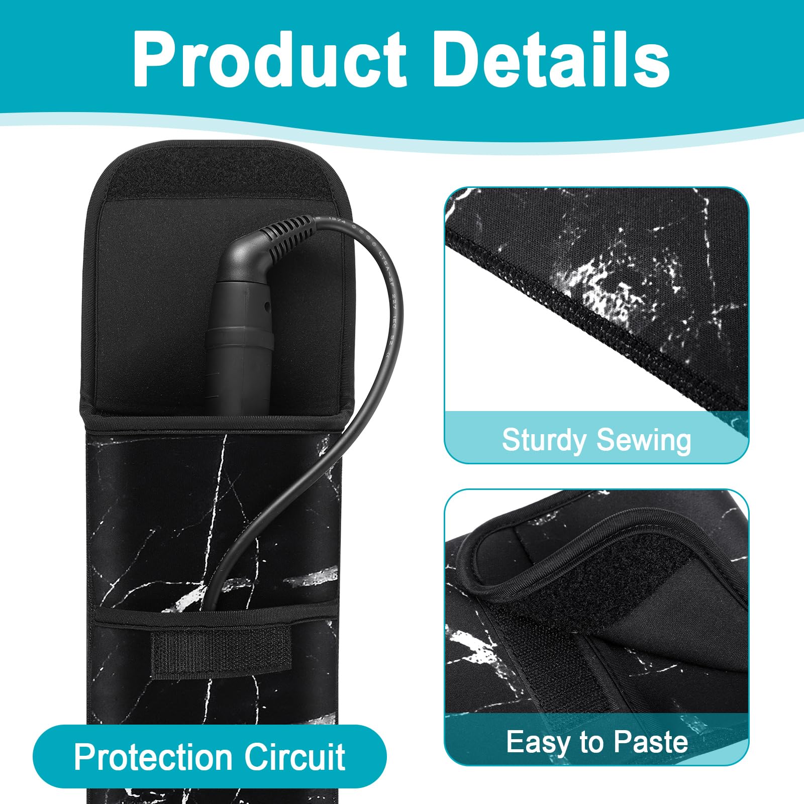 Shappy 2 Pieces Flat Iron Holder Curling Iron Travel Case Heat Resistant Travel Bag Flat Iron Mat Silicone Mat for Hair Tools Cu