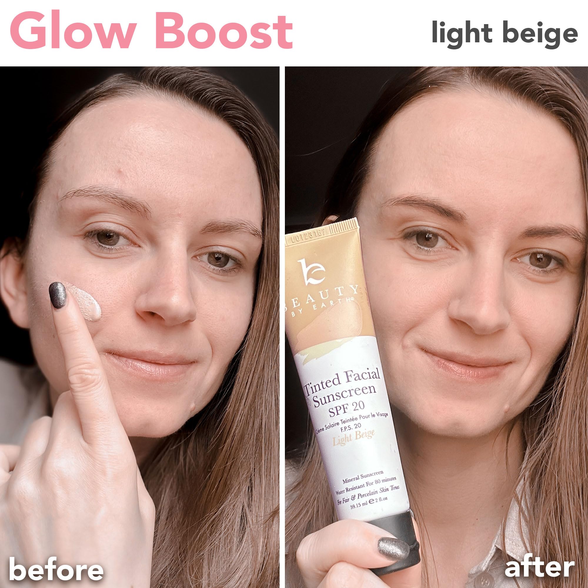 Tinted Sunscreen For Face - Spf 20 With Natural & Organic Ingredients Broad Spectrum Sunblock Lotion, Tinted Moisturizer Zinc Ox