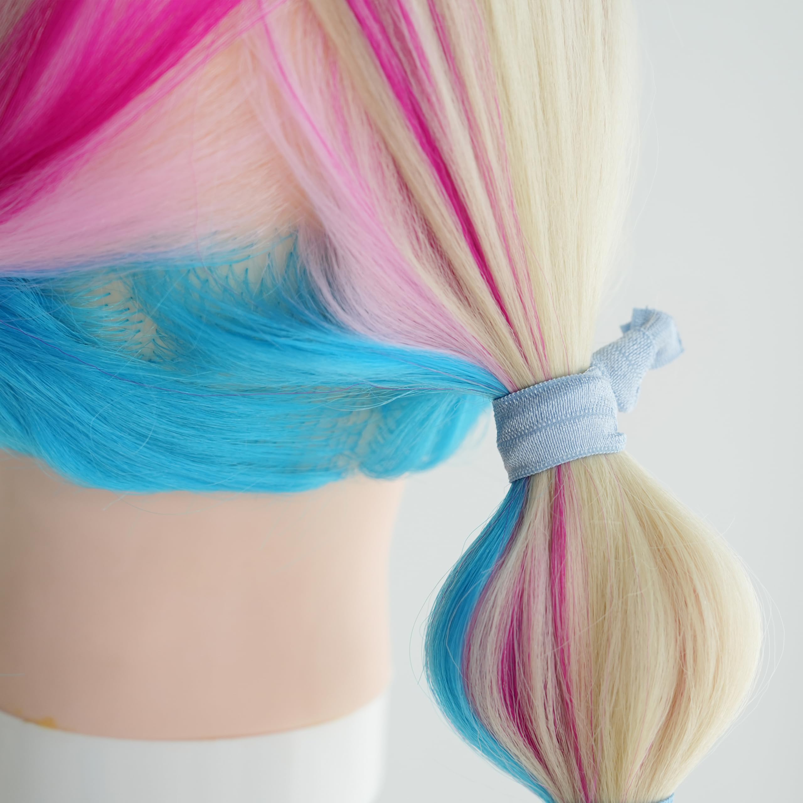 Meedee 100 Pack Dusty Blue Shades Hair Ties Soft Elastic Ribbon Blue No Crease Hair Ties Knotted Hair Ties No Damage Blue Color