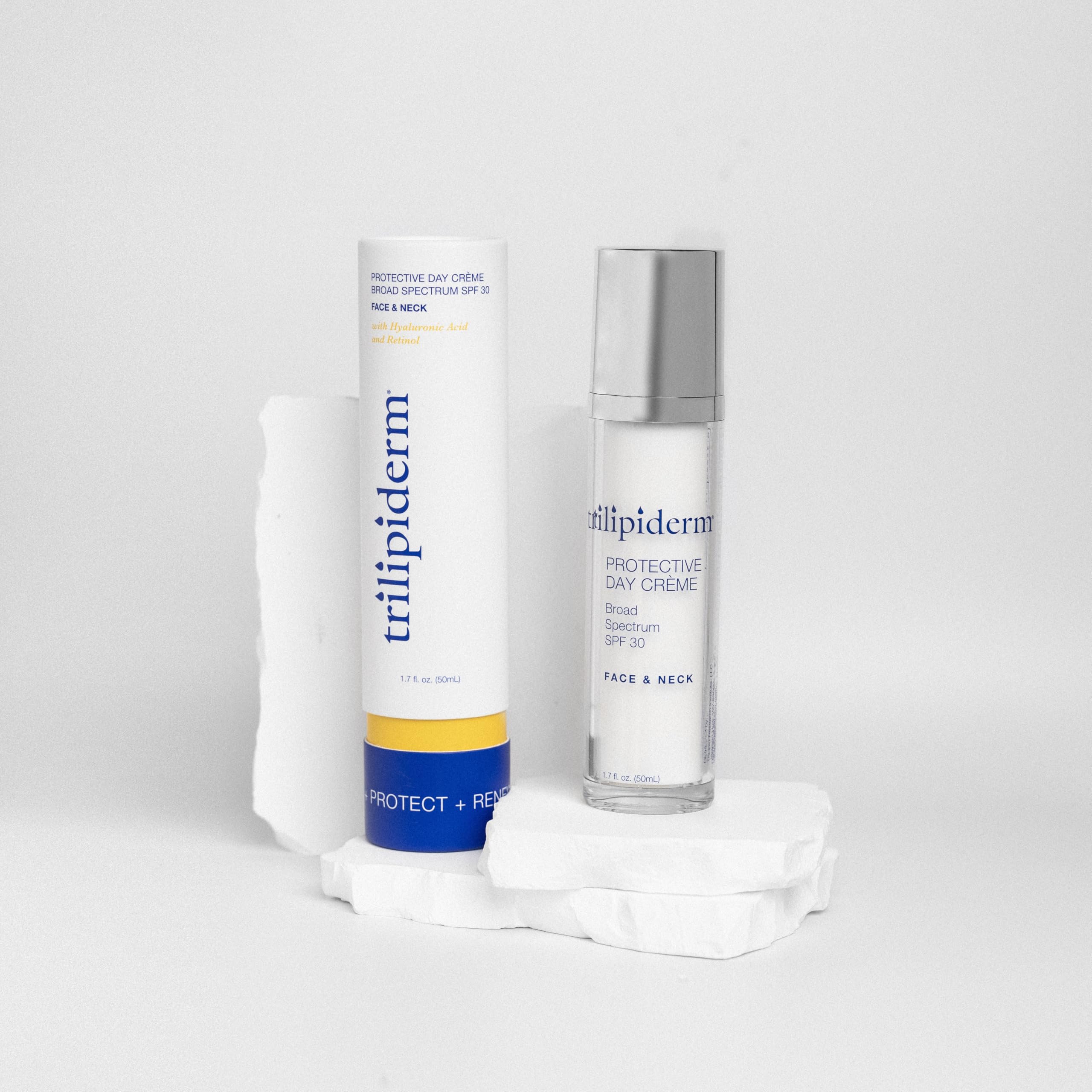 Trilipiderm Sightseer Bundle - Protective Day Cream Broad Spectrum SPF 30 and Rehydration Night Crme Set - Travel Size